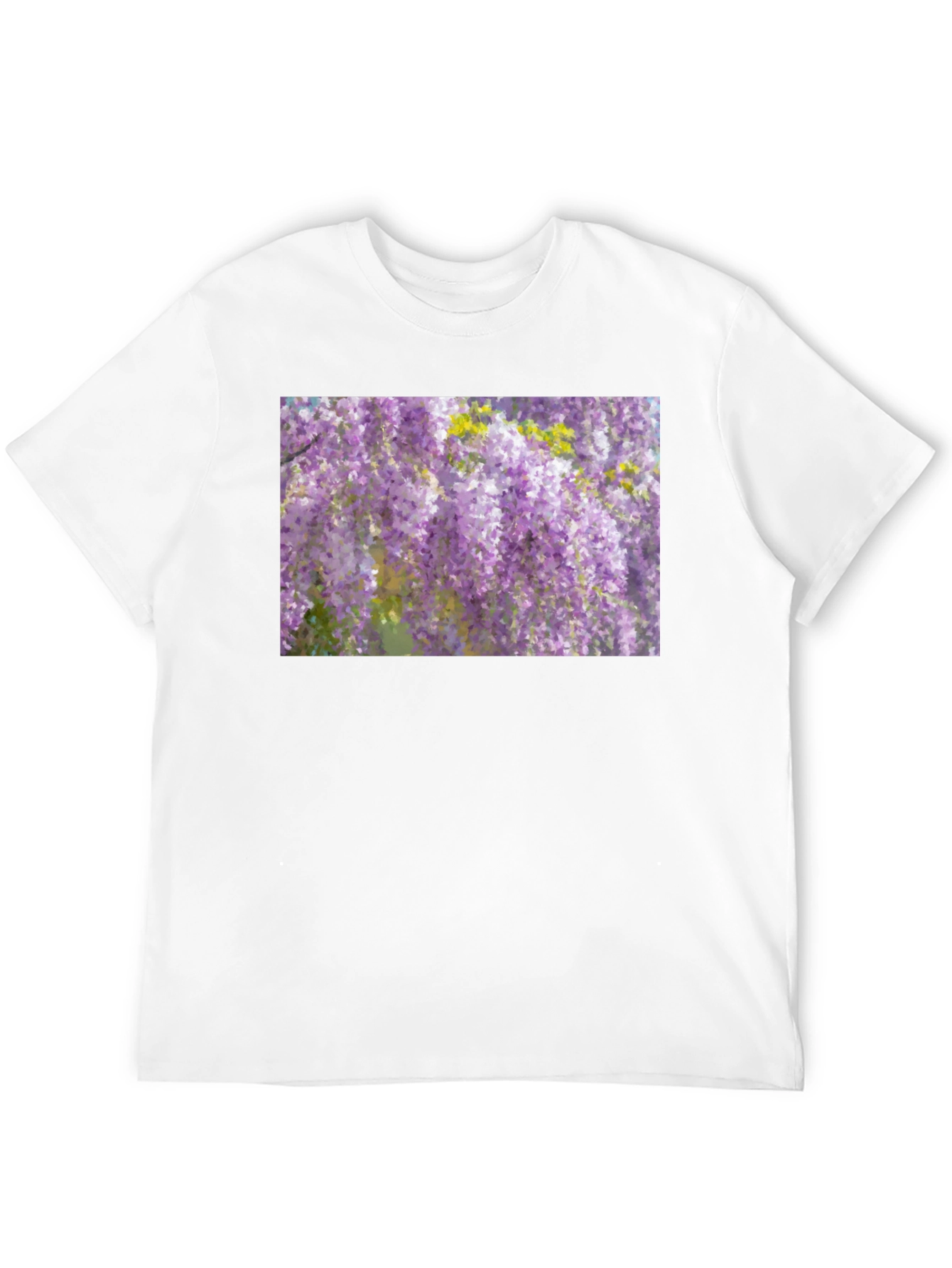 Wisteria Print Black T-Shirt