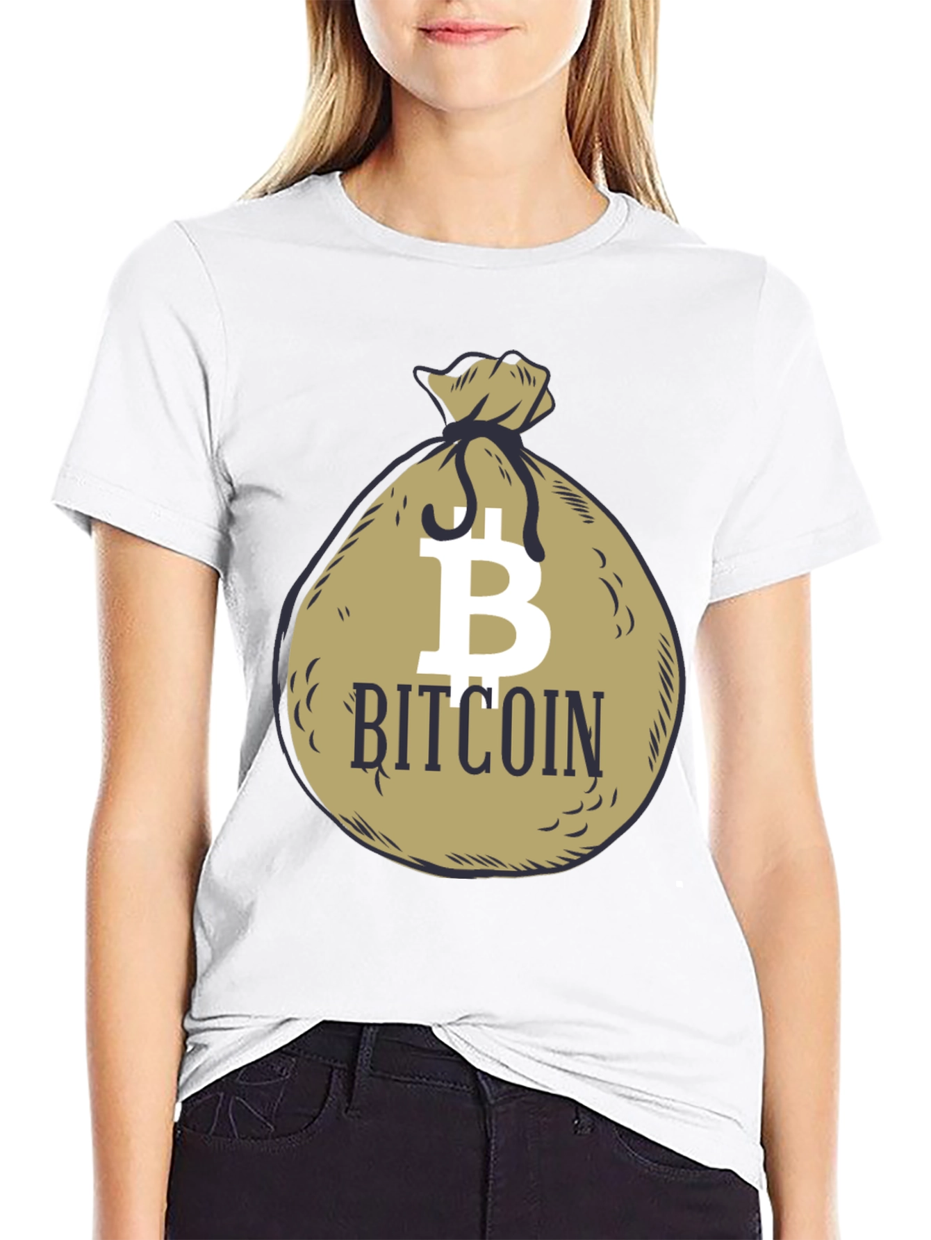 Bitcoin Sack Black Graphic T-Shirt