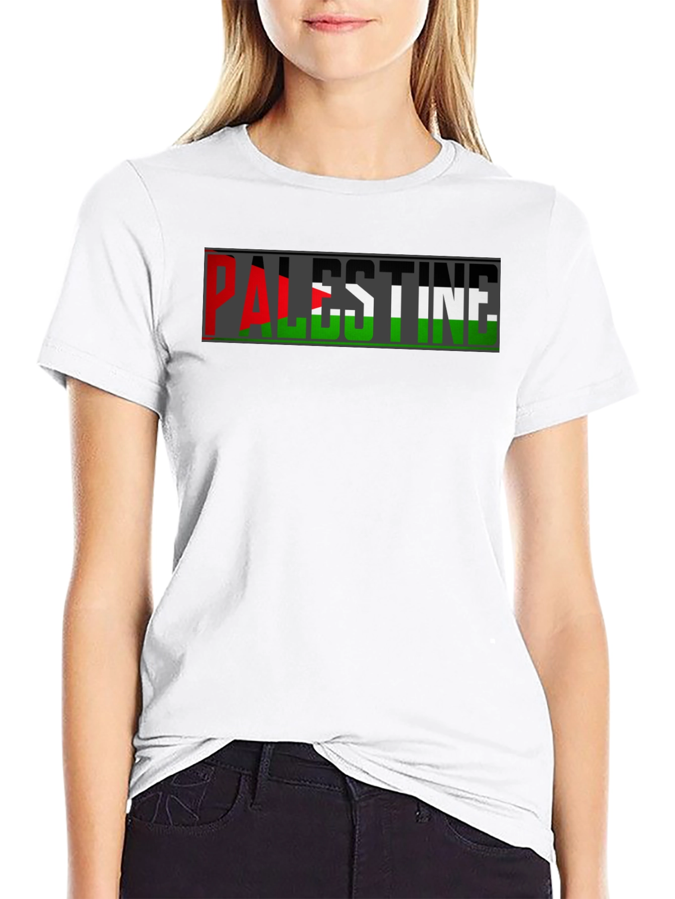Palestine Flag T-Shirt - Black Graphic Tee