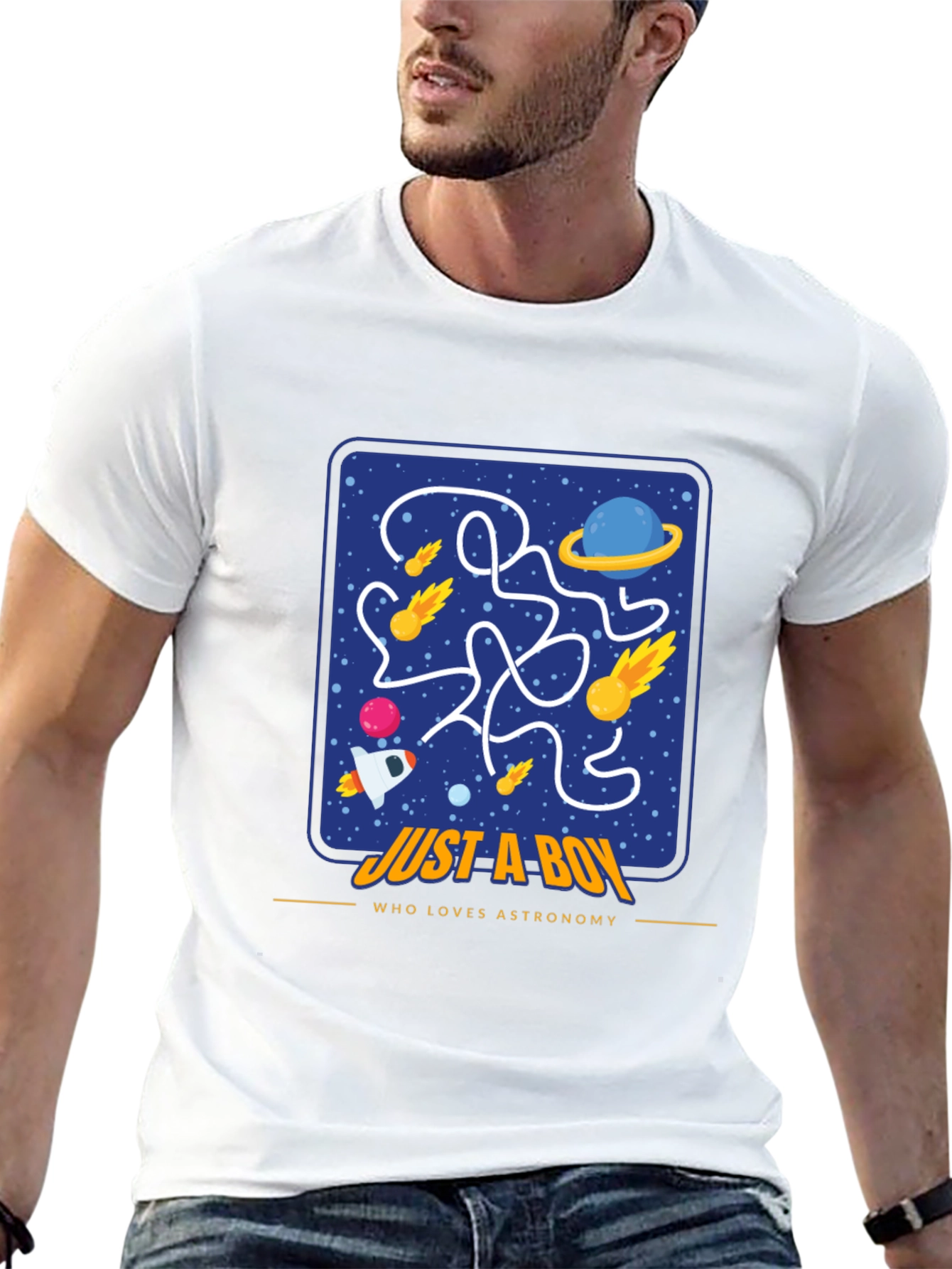 Astronomy Lover Boy T-Shirt Space Maze Design
