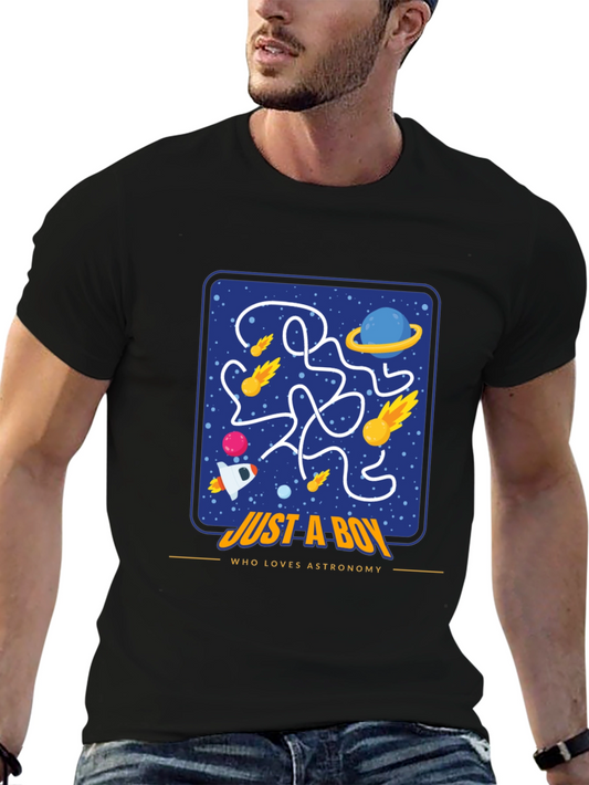 Astronomy Lover Boy T-Shirt Space Maze Design