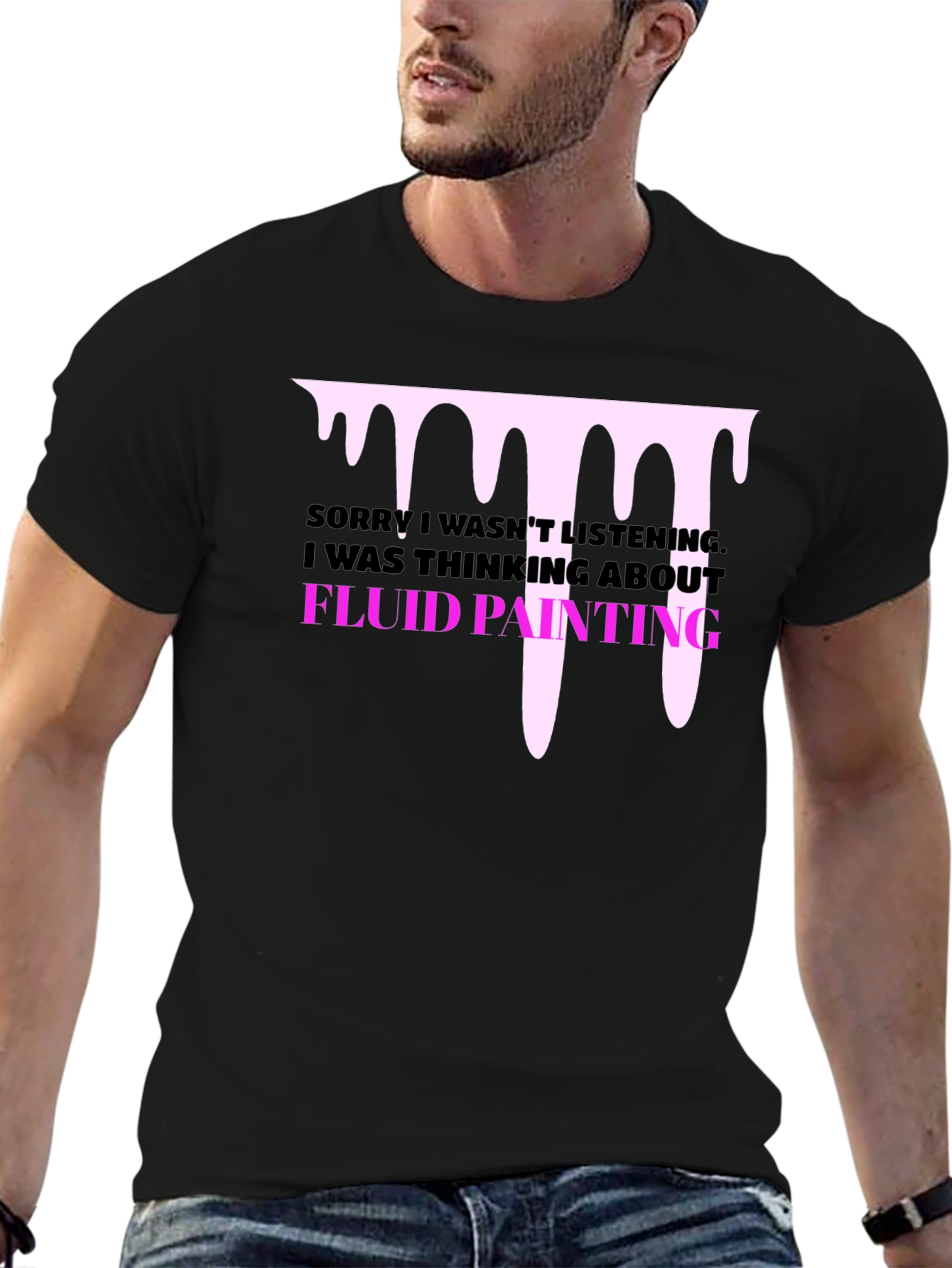 Fluid Painting T-Shirt Black Graphic Tee