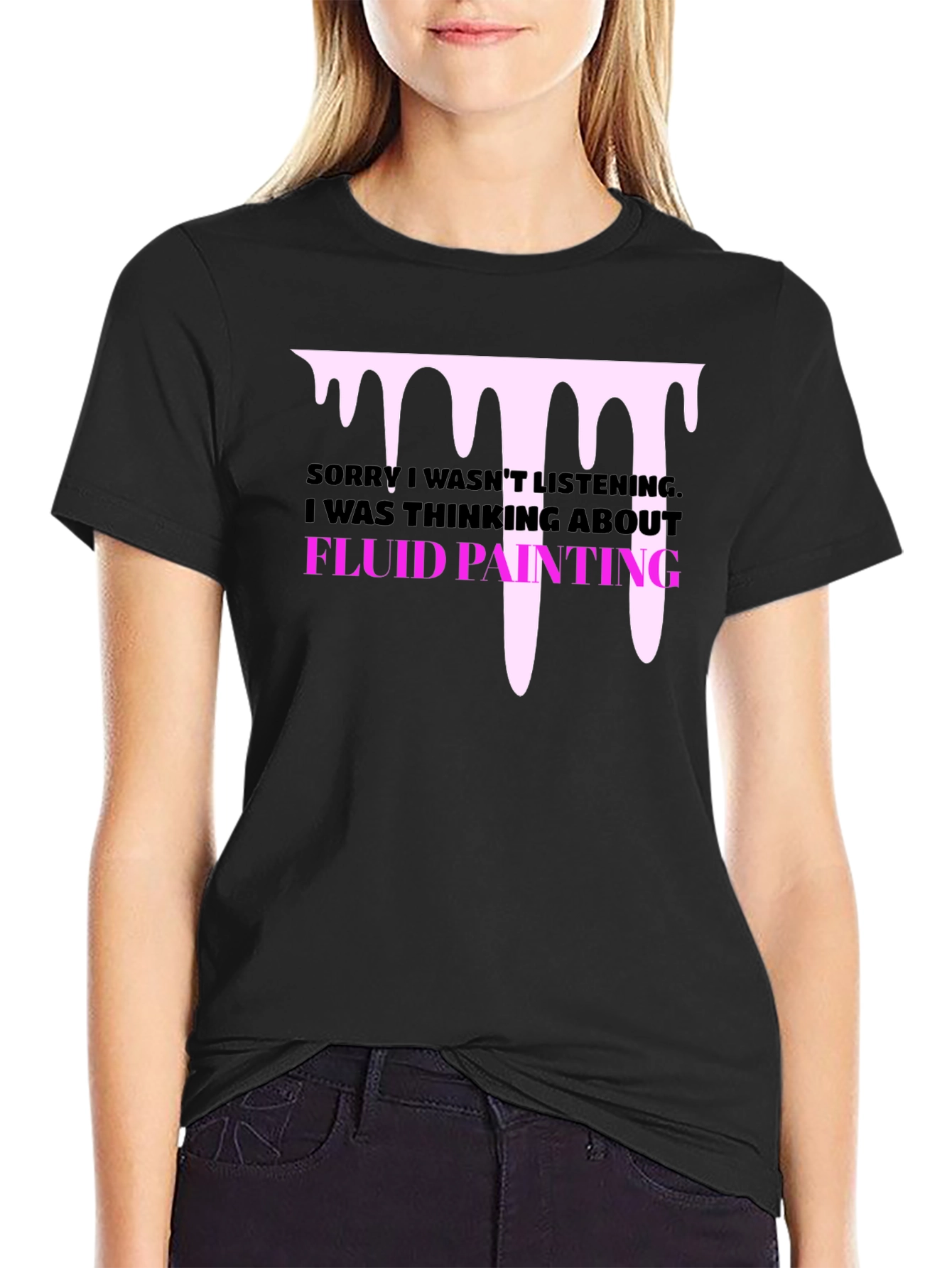 Fluid Painting T-Shirt Black Graphic Tee