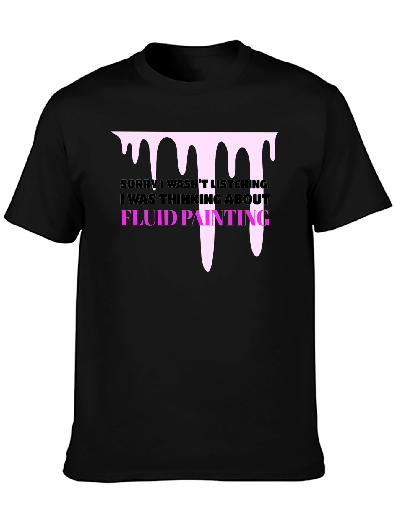 Fluid Painting T-Shirt Black Graphic Tee