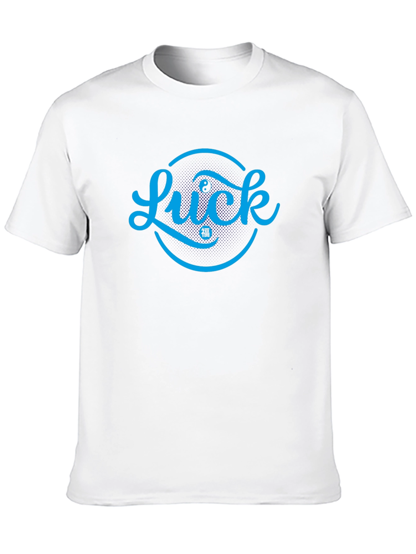 Lucky Symbol Graphic Print Black T-Shirt