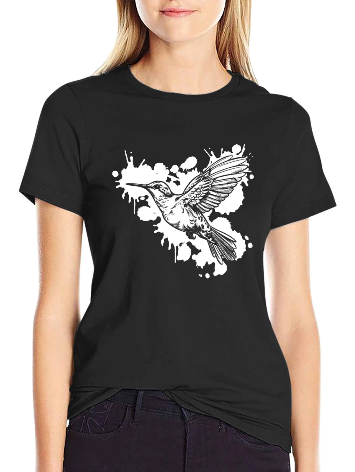 Hummingbird Graphic T-Shirt - Black
