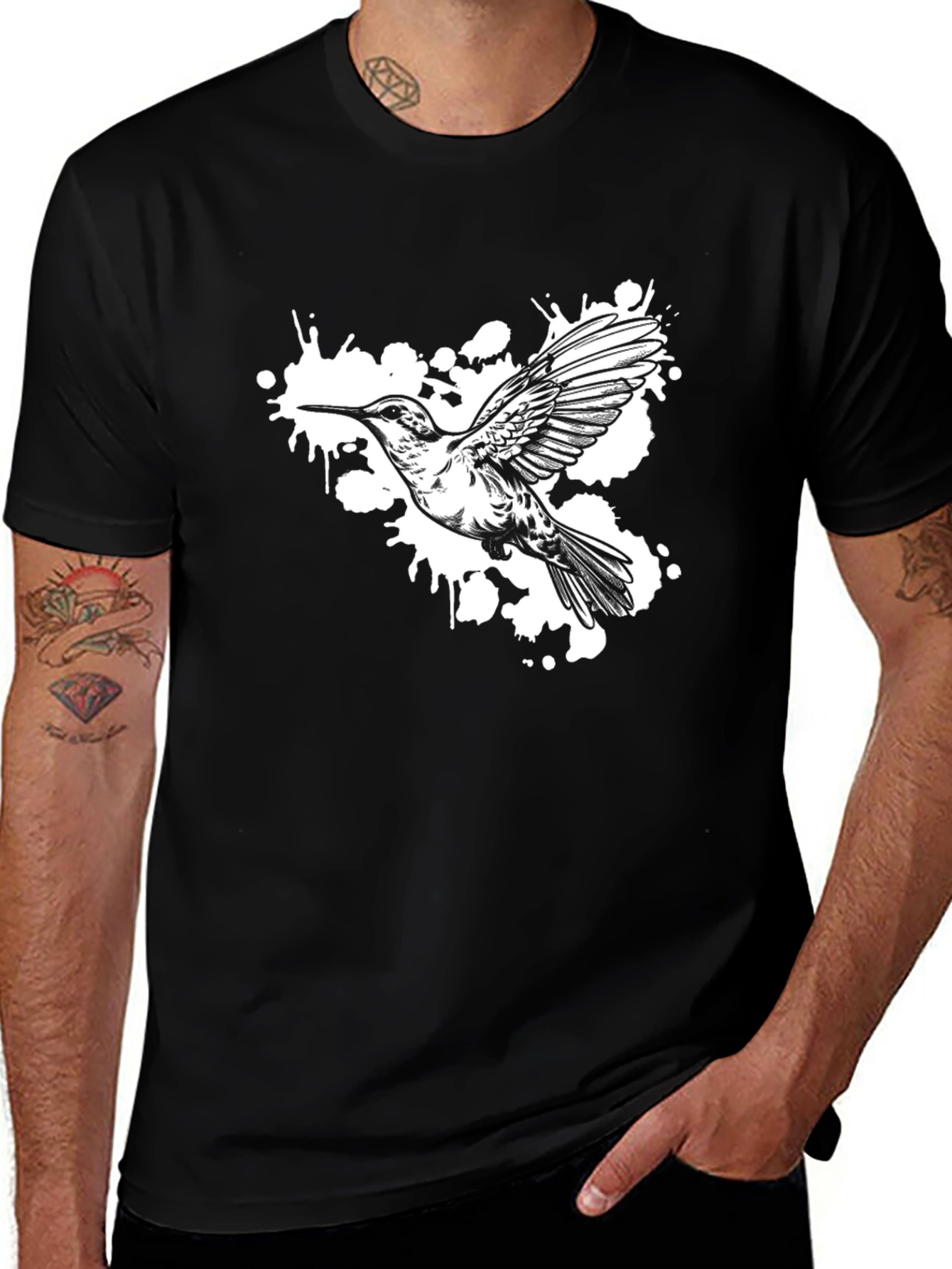Hummingbird Graphic T-Shirt - Black