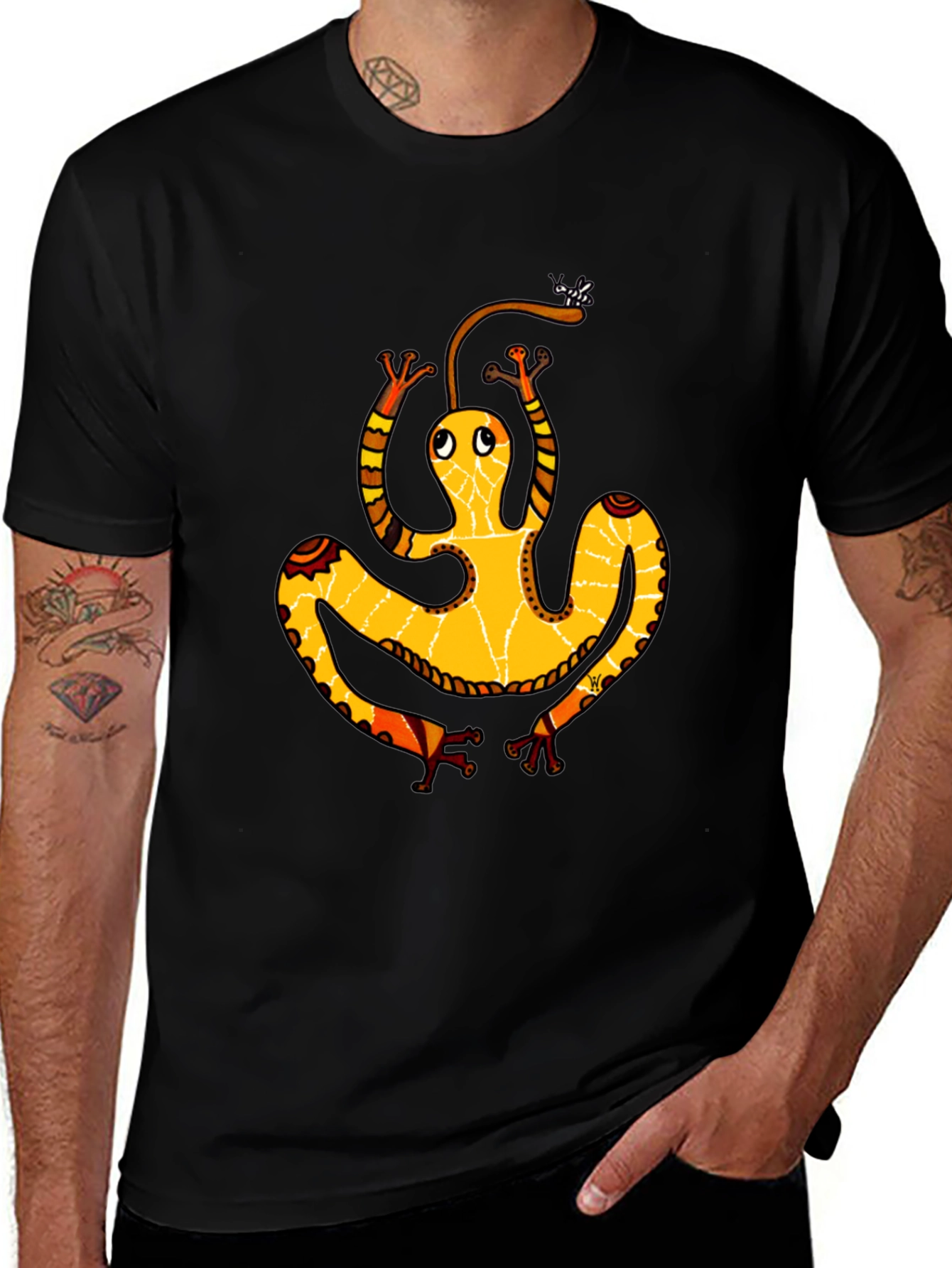 Funky Frog Graphic Black T-Shirt