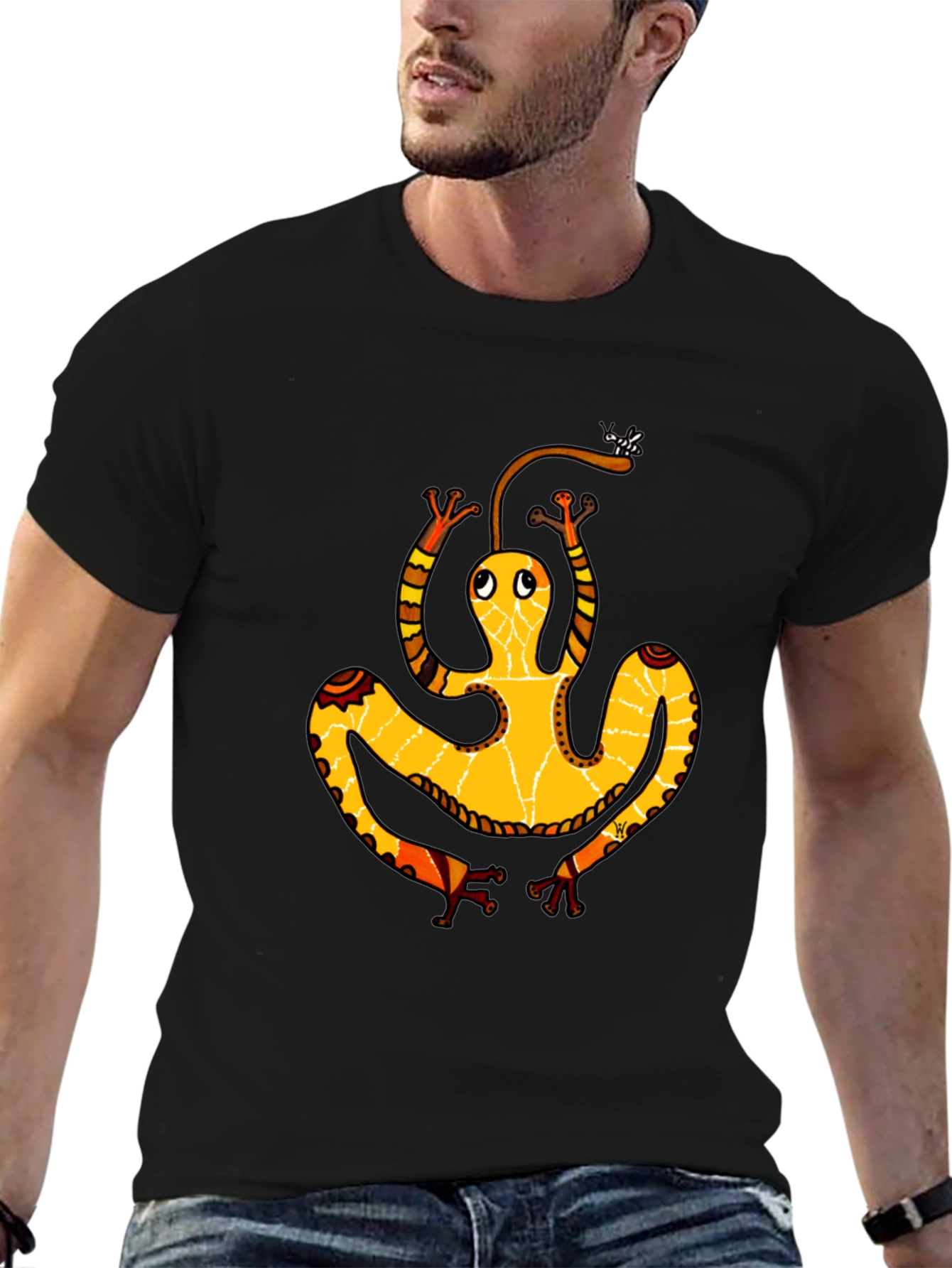 Funky Frog Graphic Black T-Shirt