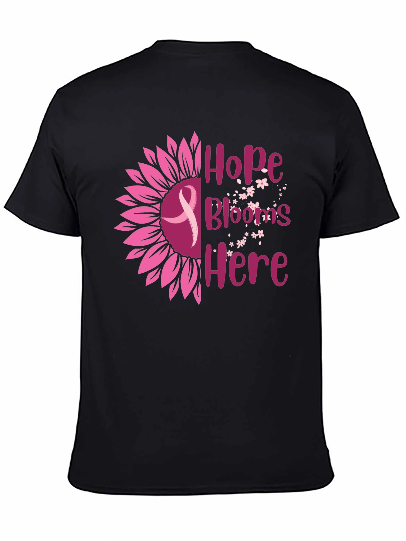 Hope Blooms Here Breast Cancer Awareness T-Shirt