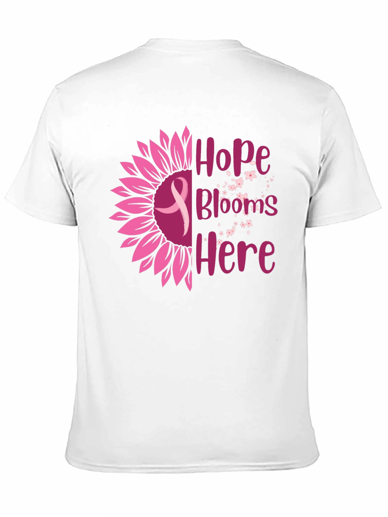 Hope Blooms Here Breast Cancer Awareness T-Shirt