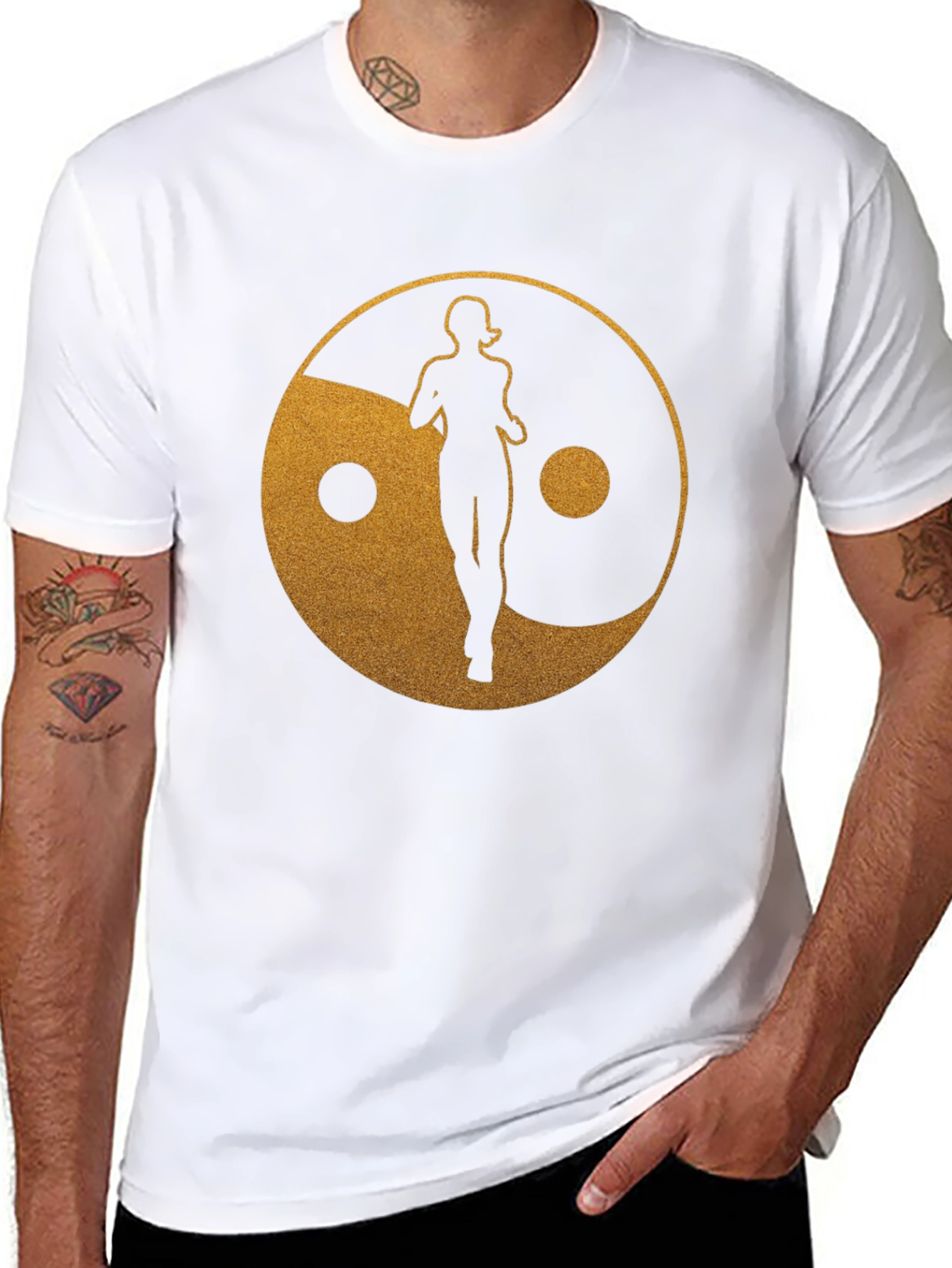 Yin Yang Runner Graphic Tee - Black