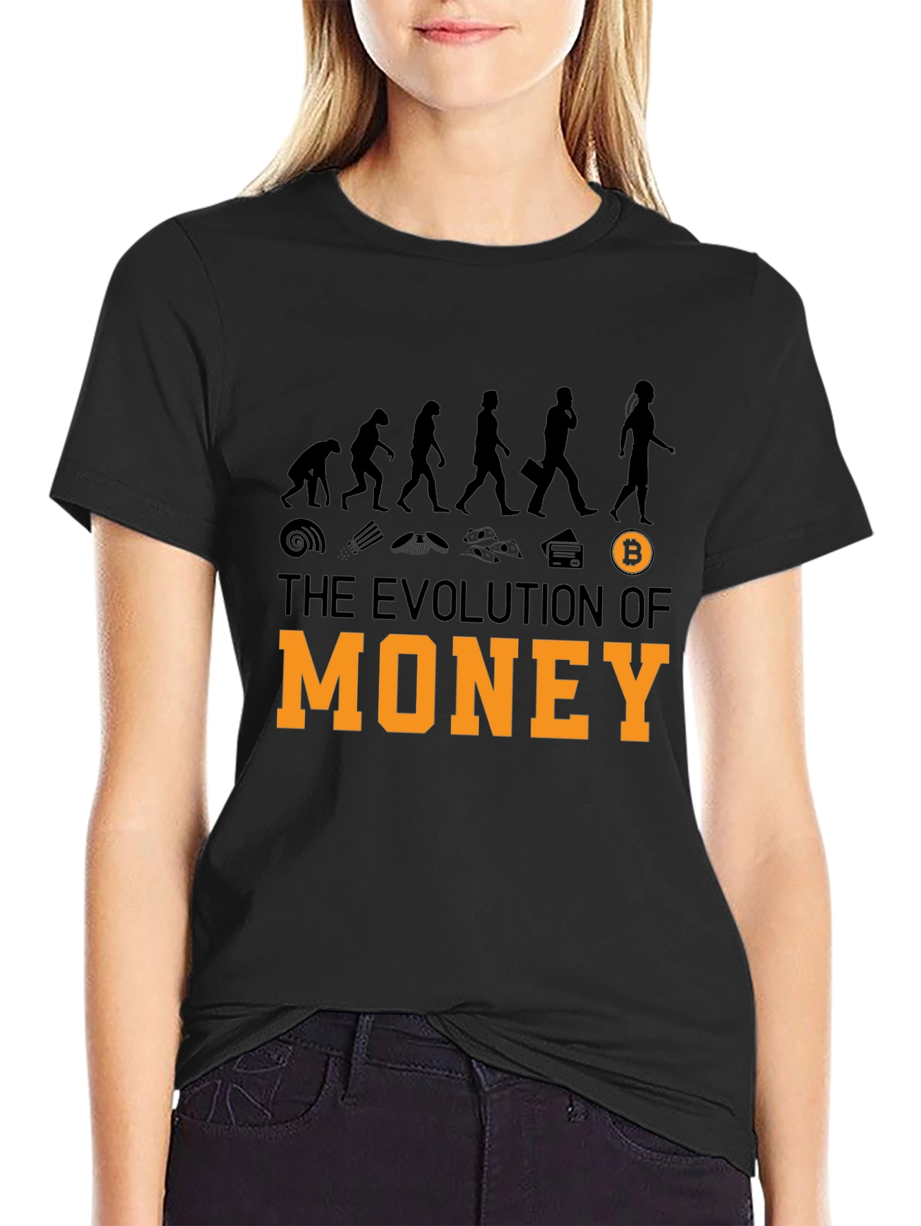 Evolution of Money Bitcoin Graphic Tee - Crypto T-Shirt