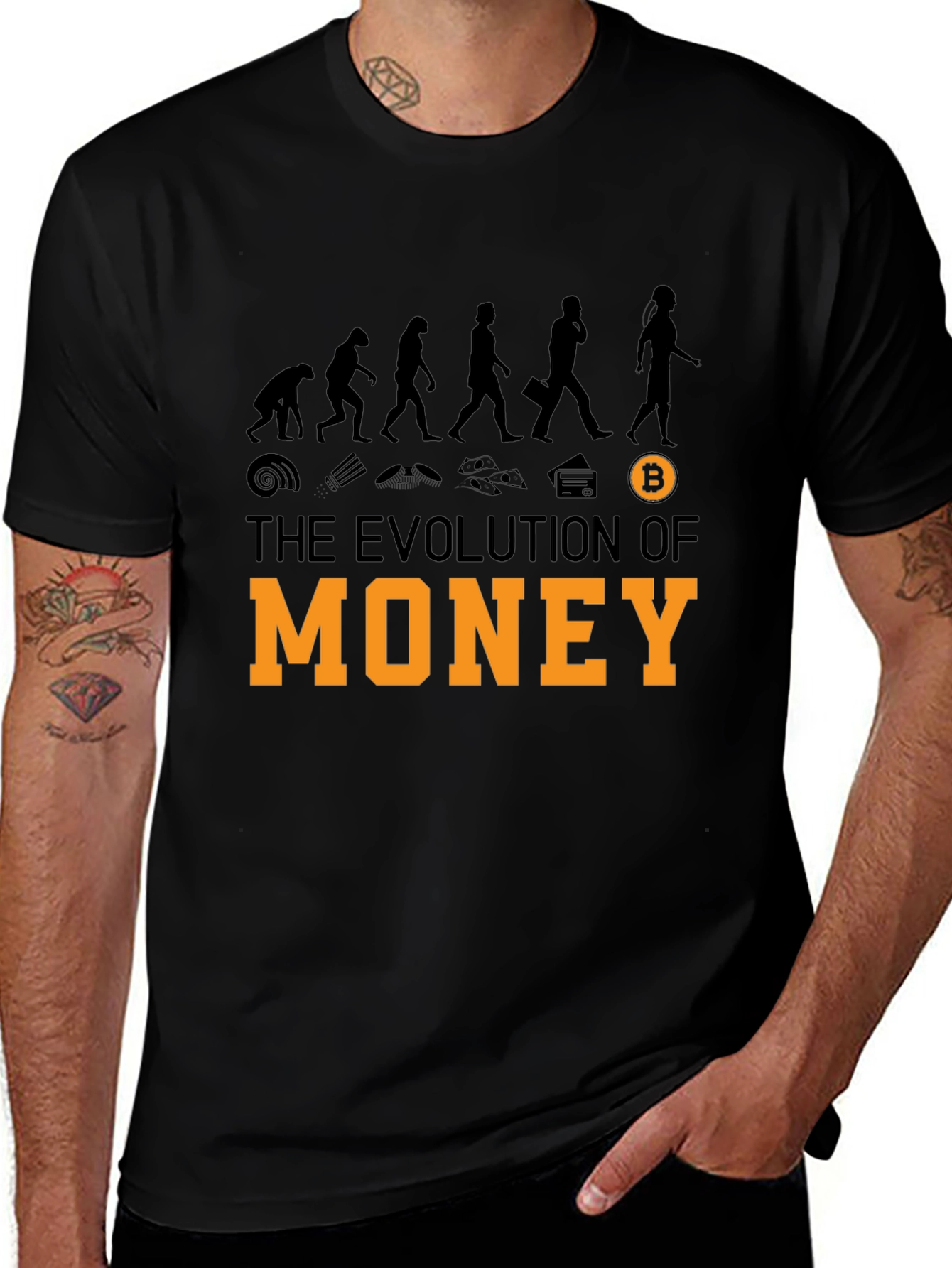 Evolution of Money Bitcoin Graphic Tee - Crypto T-Shirt