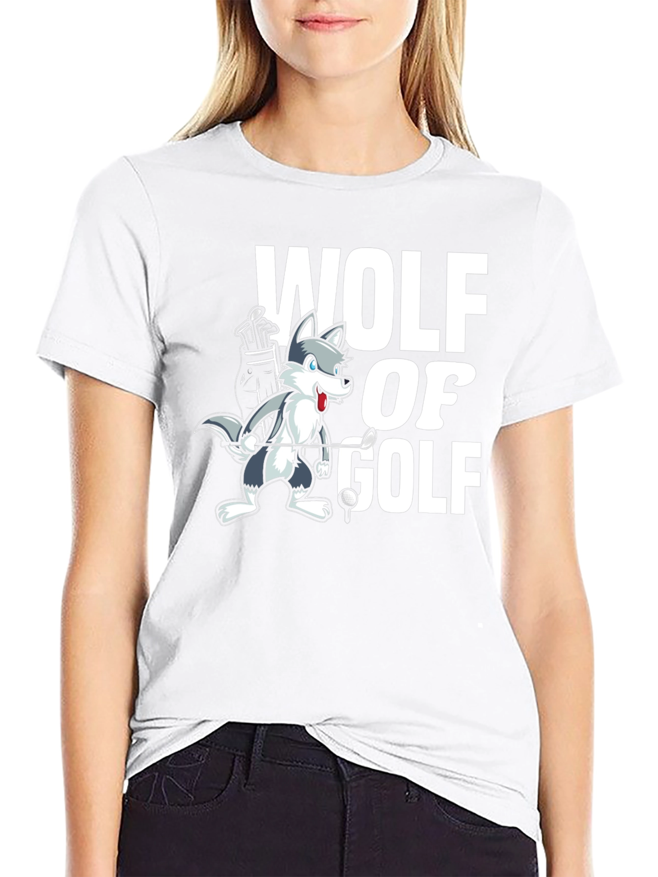 Wolf of Golf Black Graphic T-Shirt