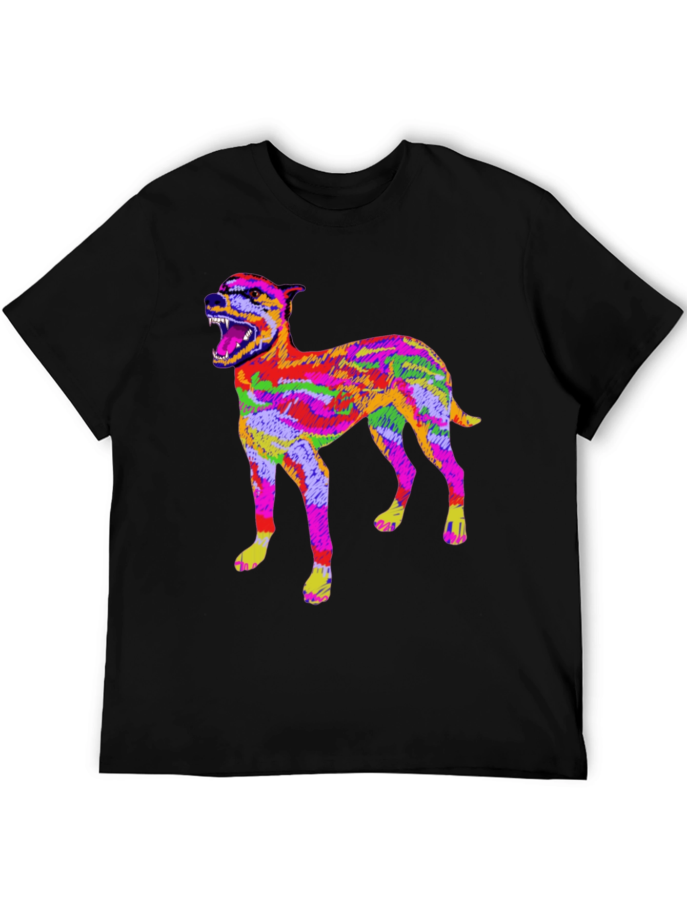 Psychedelic Dog Graphic T-Shirt