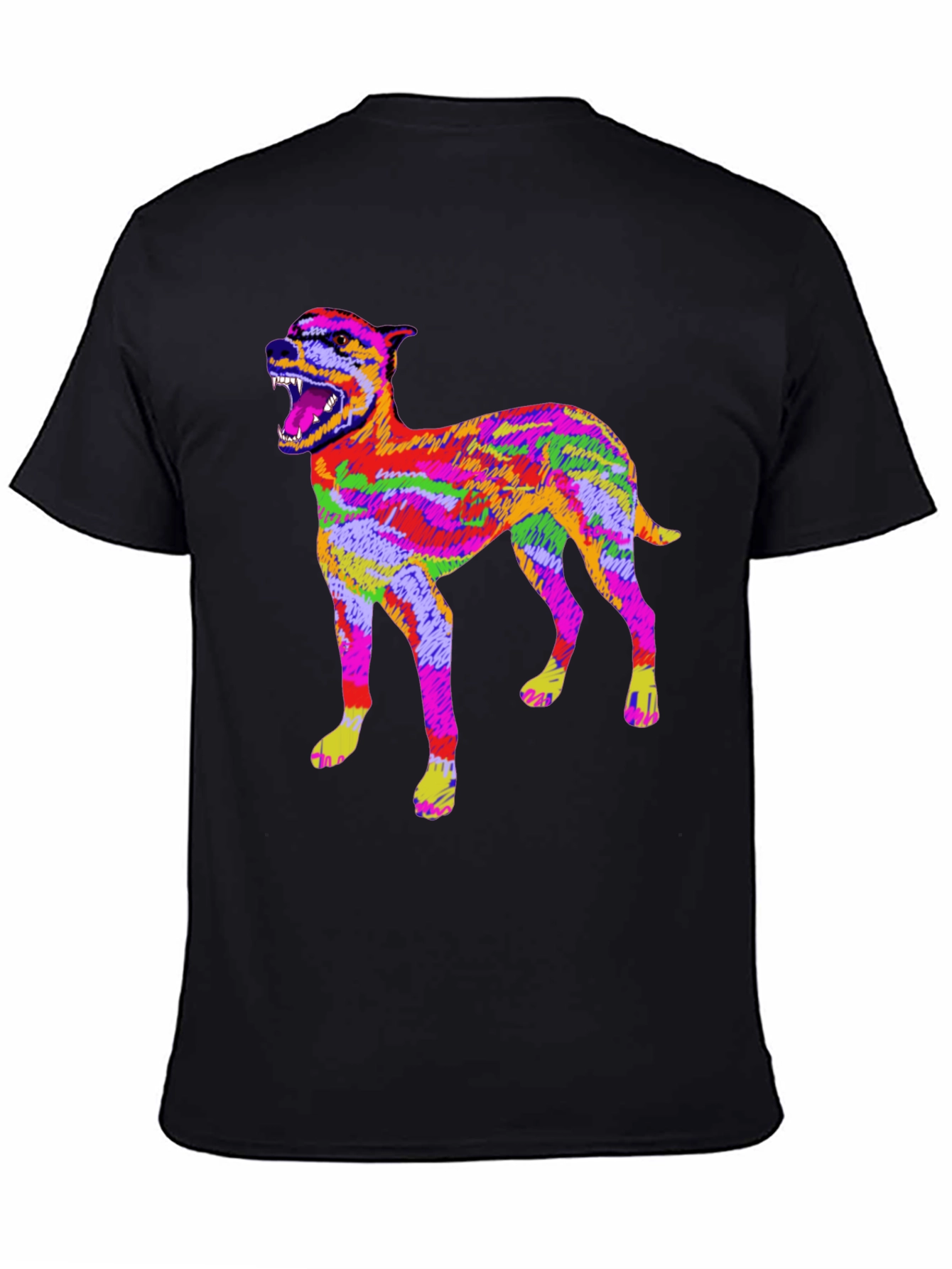 Psychedelic Dog Graphic T-Shirt