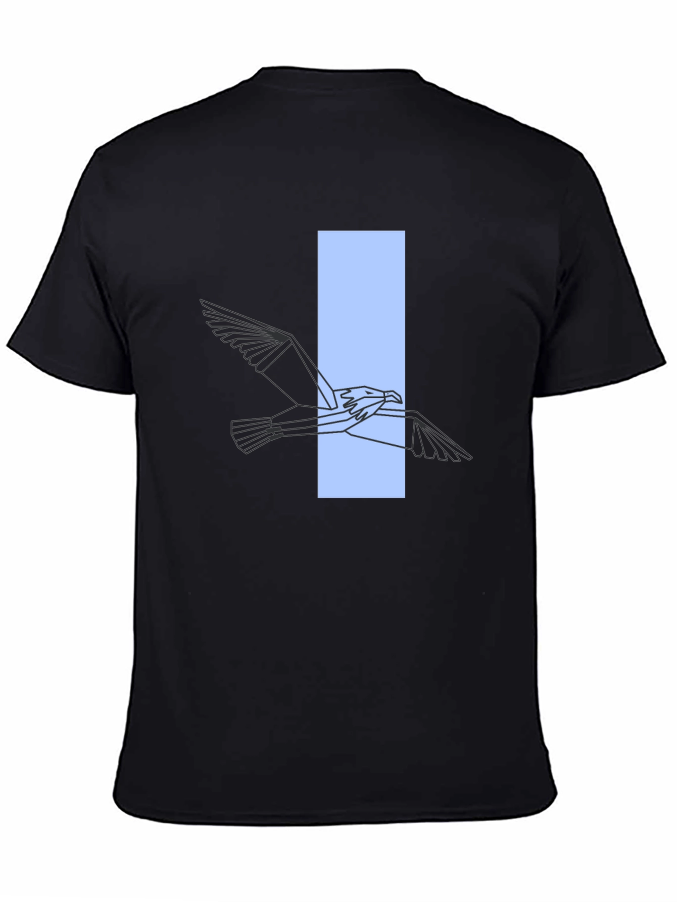 Abstract Bird Graphic Tee - Modern Black T-Shirt