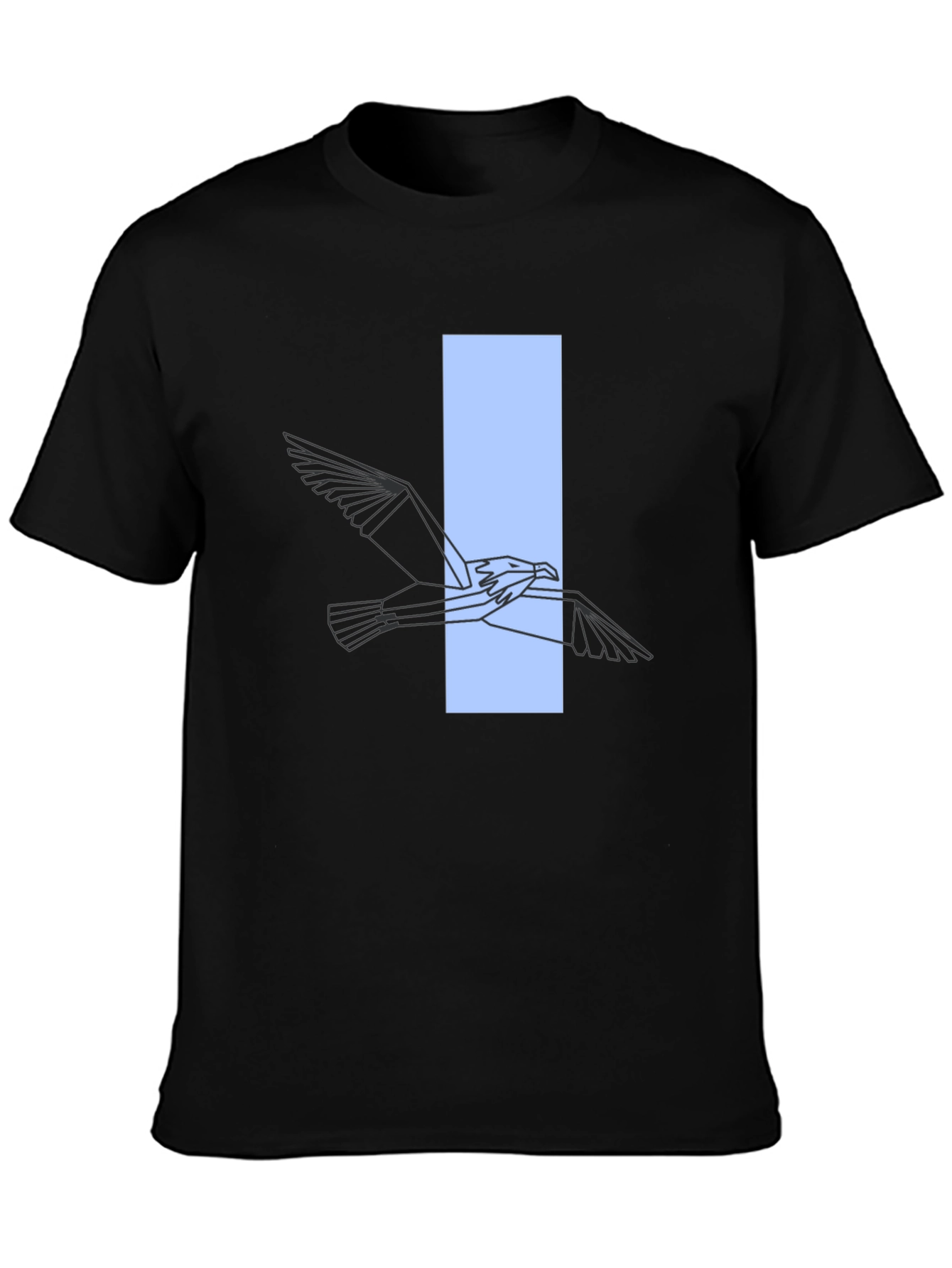Abstract Bird Graphic Tee - Modern Black T-Shirt
