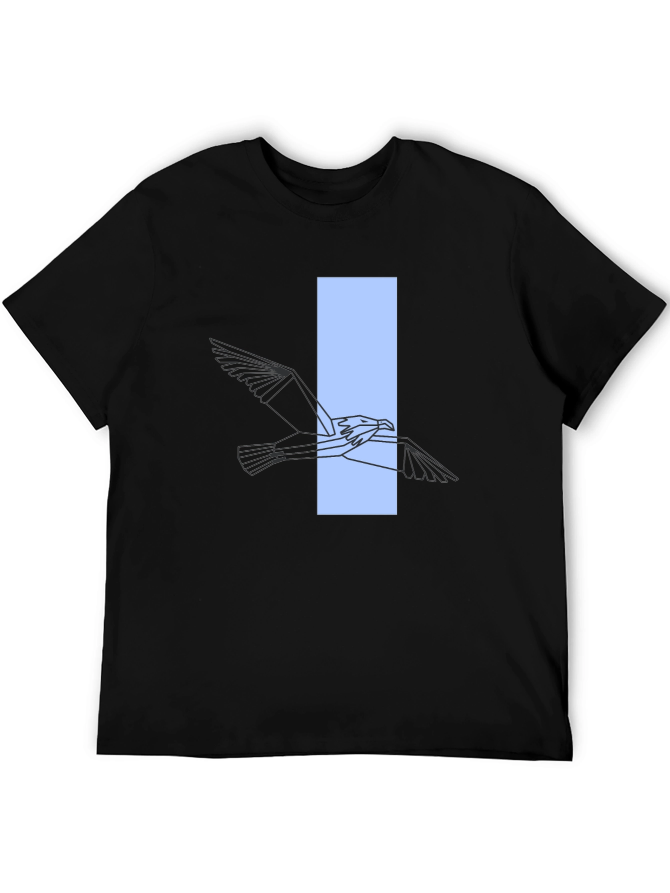 Abstract Bird Graphic Tee - Modern Black T-Shirt
