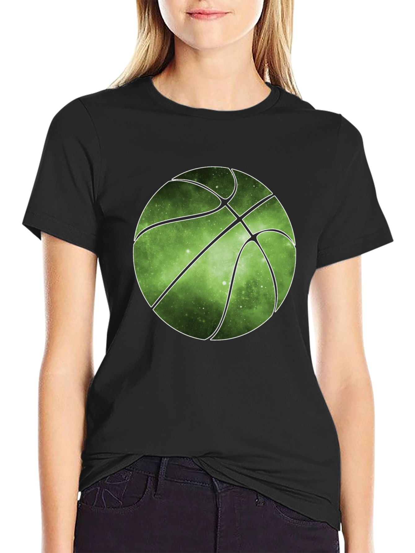 Galaxy Basketball Graphic Tee - Trendy Mens T-Shirt