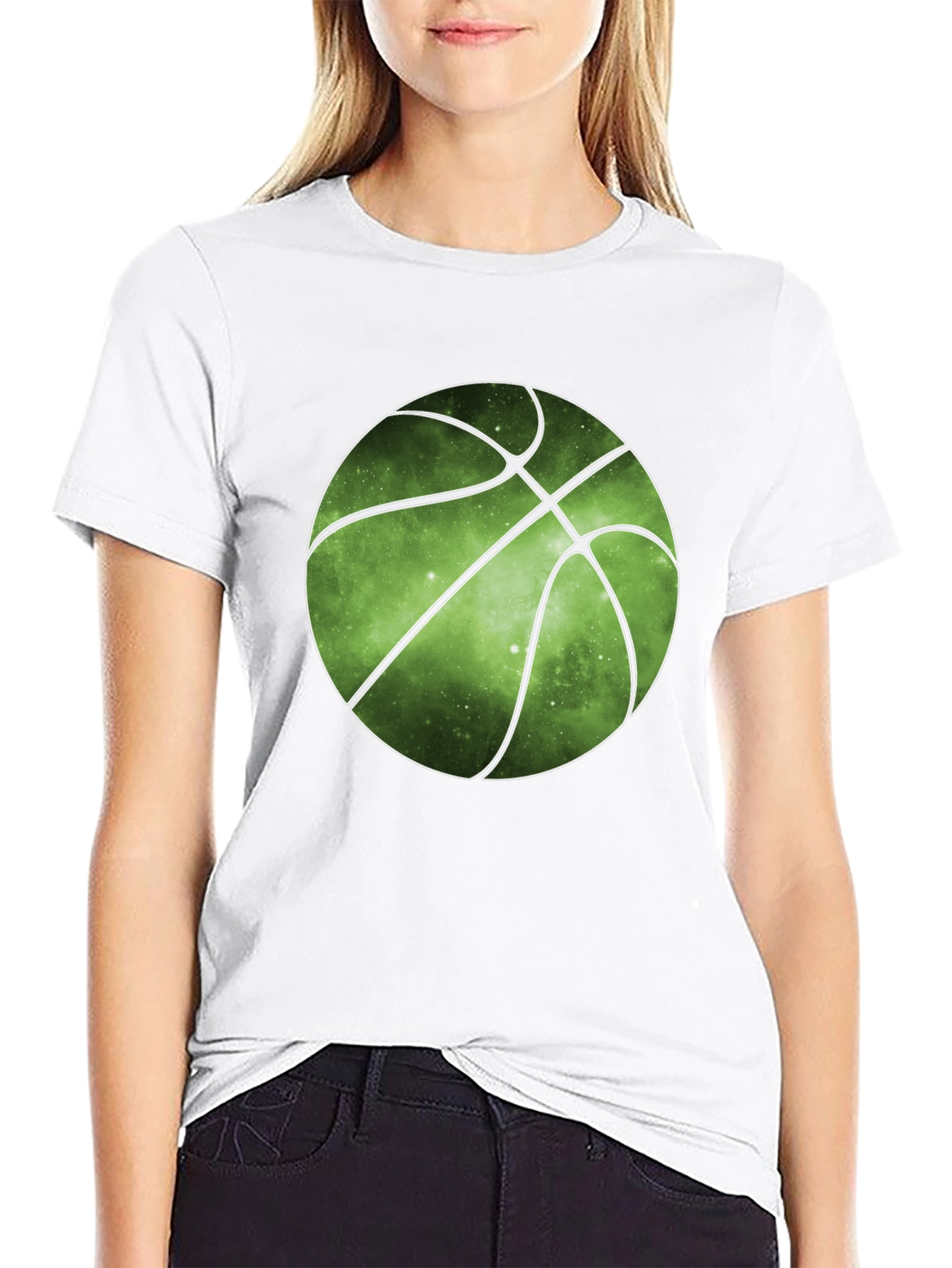 Galaxy Basketball Graphic Tee - Trendy Mens T-Shirt
