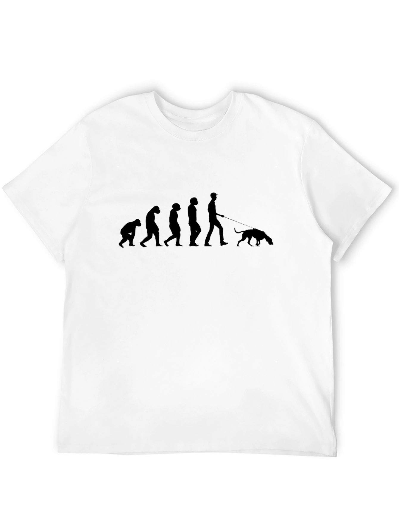 Evolution of Dog Walking Black T-Shirt