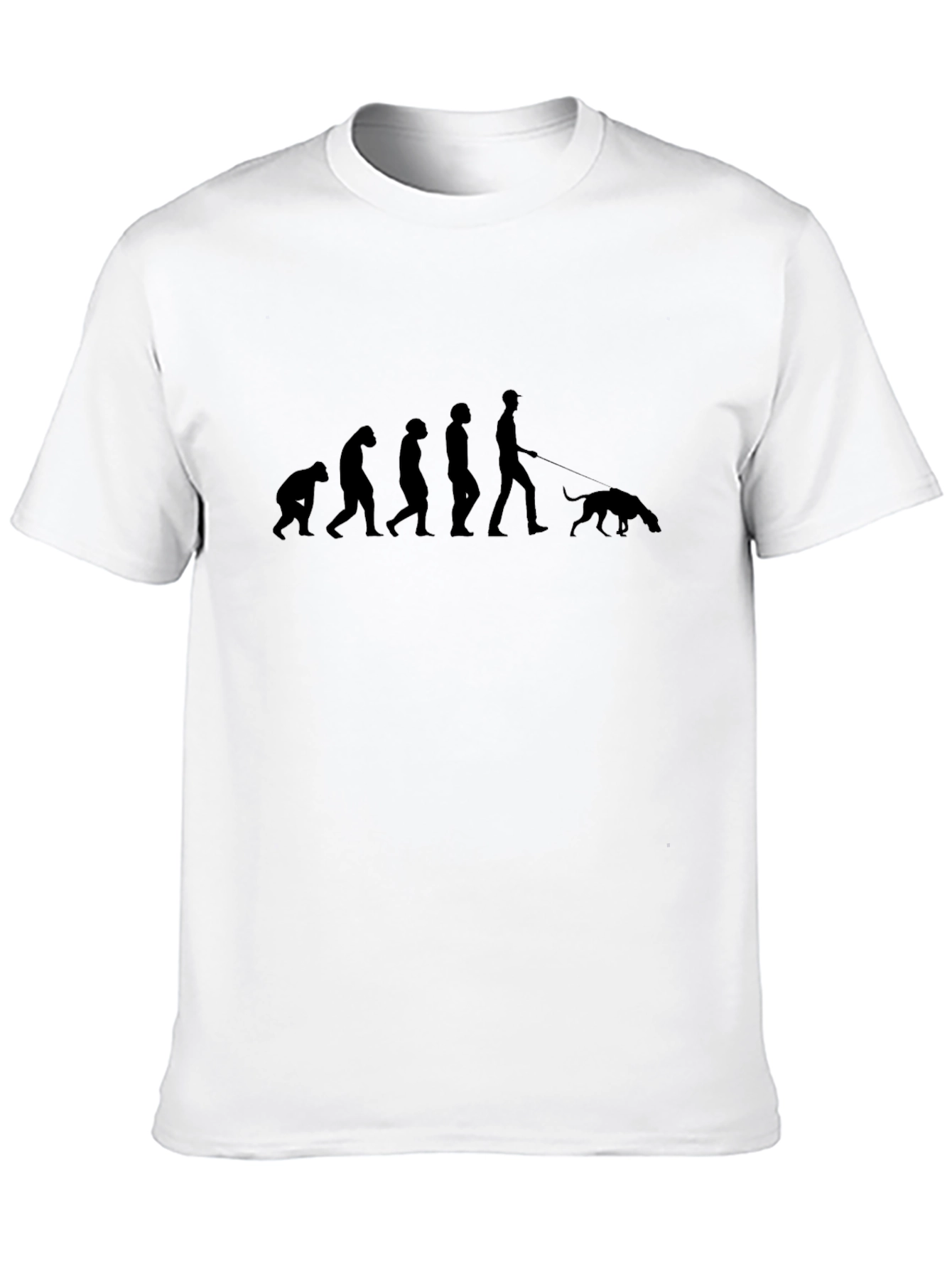 Evolution of Dog Walking Black T-Shirt