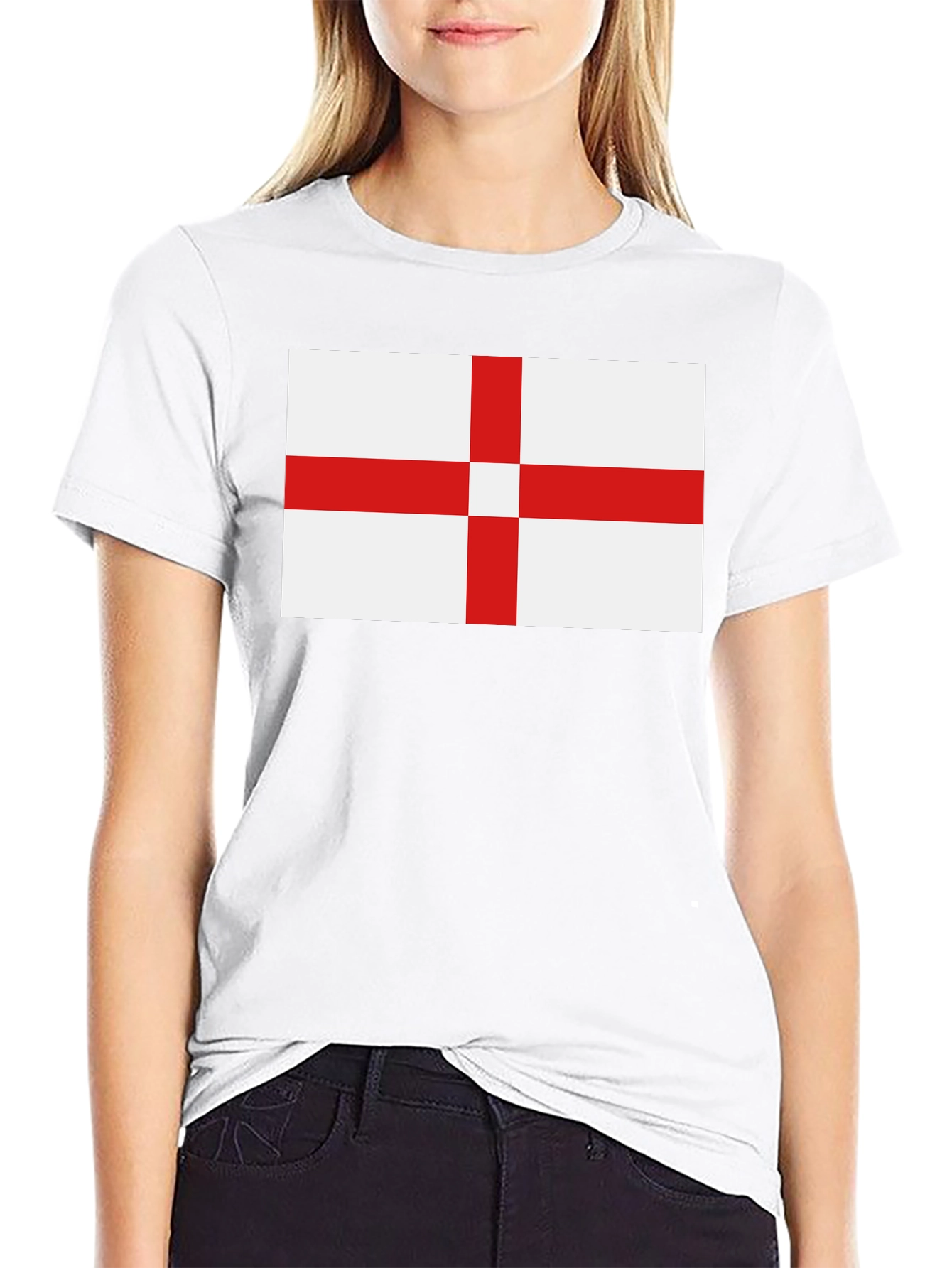 England Flag T-Shirt - Black Cotton Tee