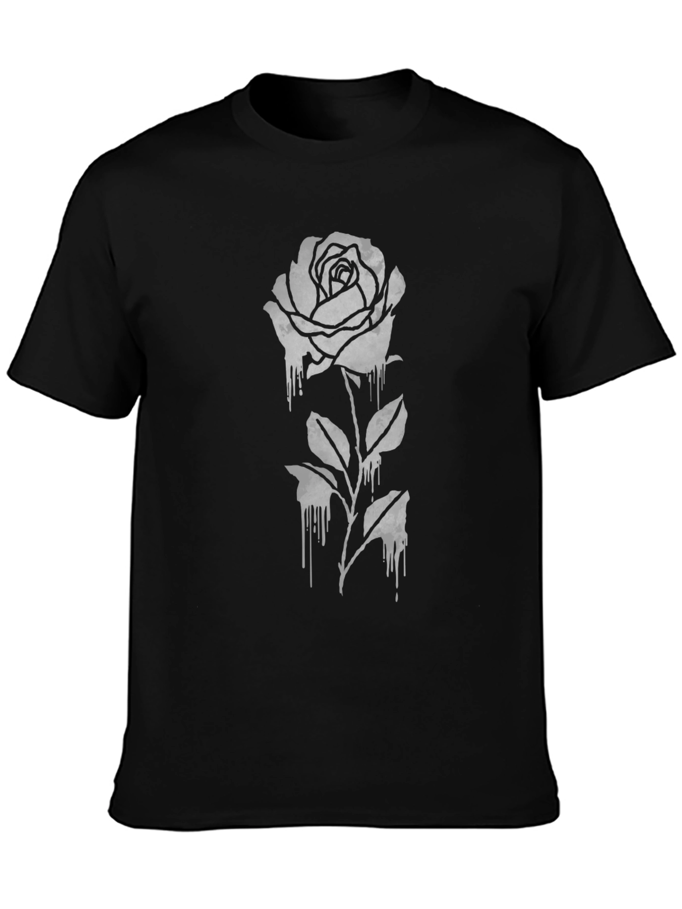 Gothic Rose Graphic Tee - Black