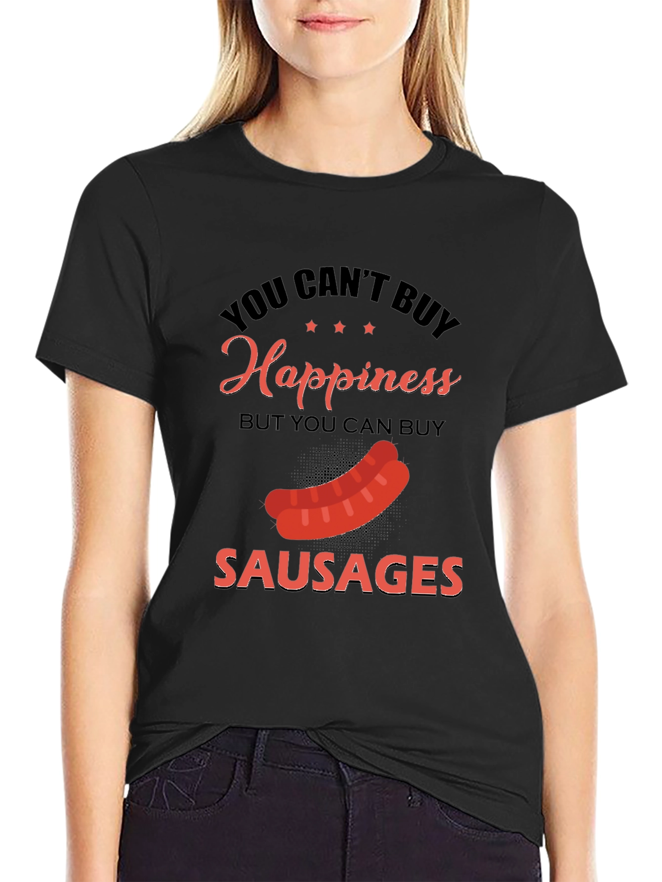 Funny Sausage T-Shirt: Buy Sausages Buy Happiness!