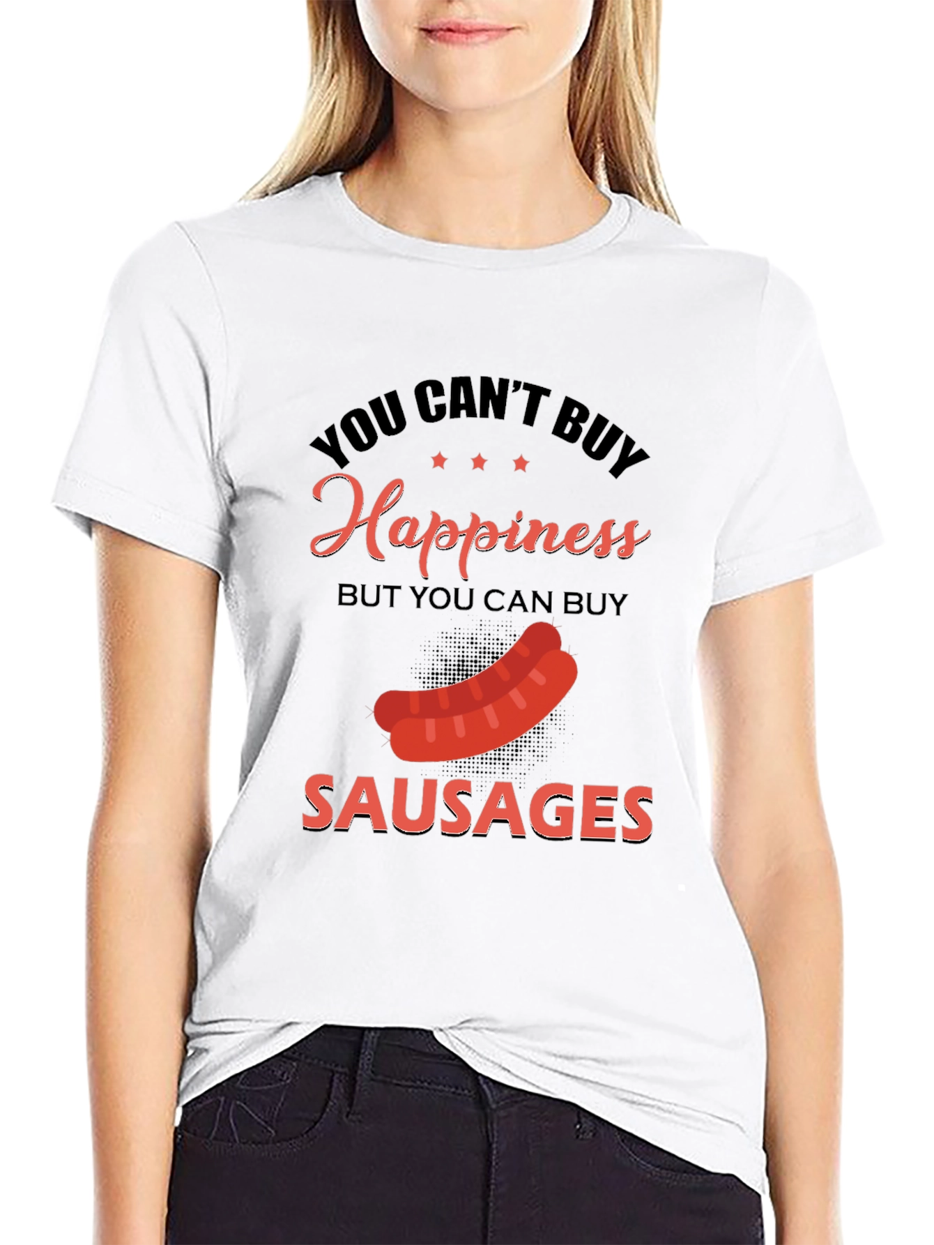 Funny Sausage T-Shirt: Buy Sausages Buy Happiness!