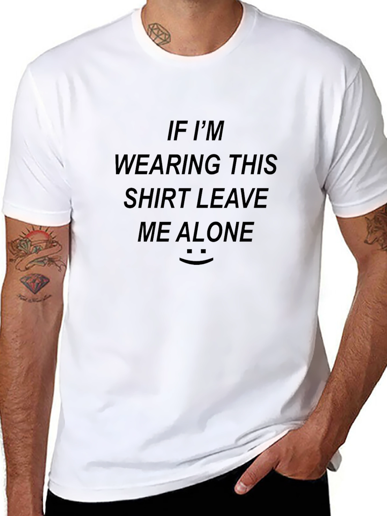 Mens Black Leave Me Alone Graphic Tee