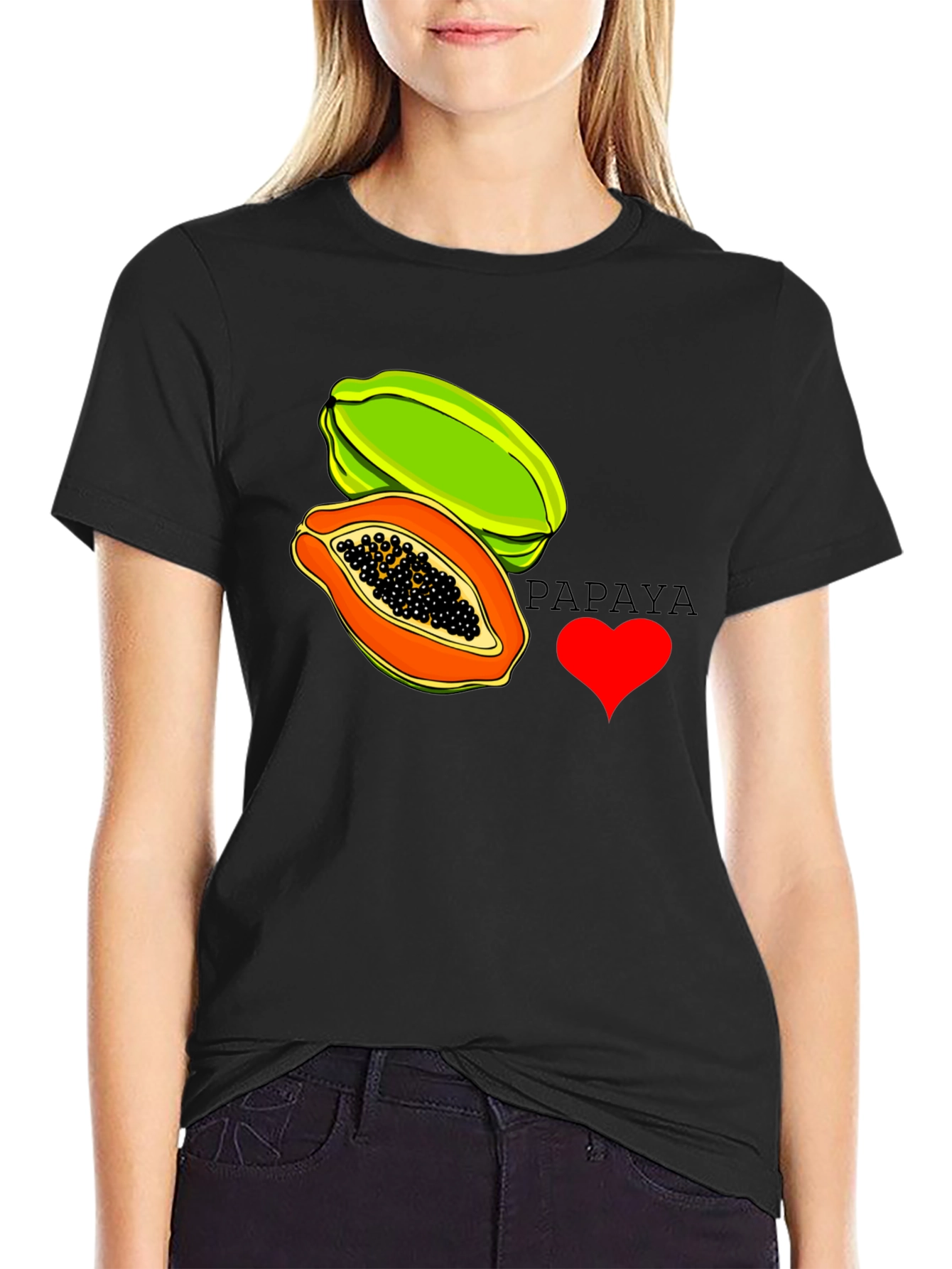 I Love Papaya Graphic T-Shirt - Fruit Lover Tee