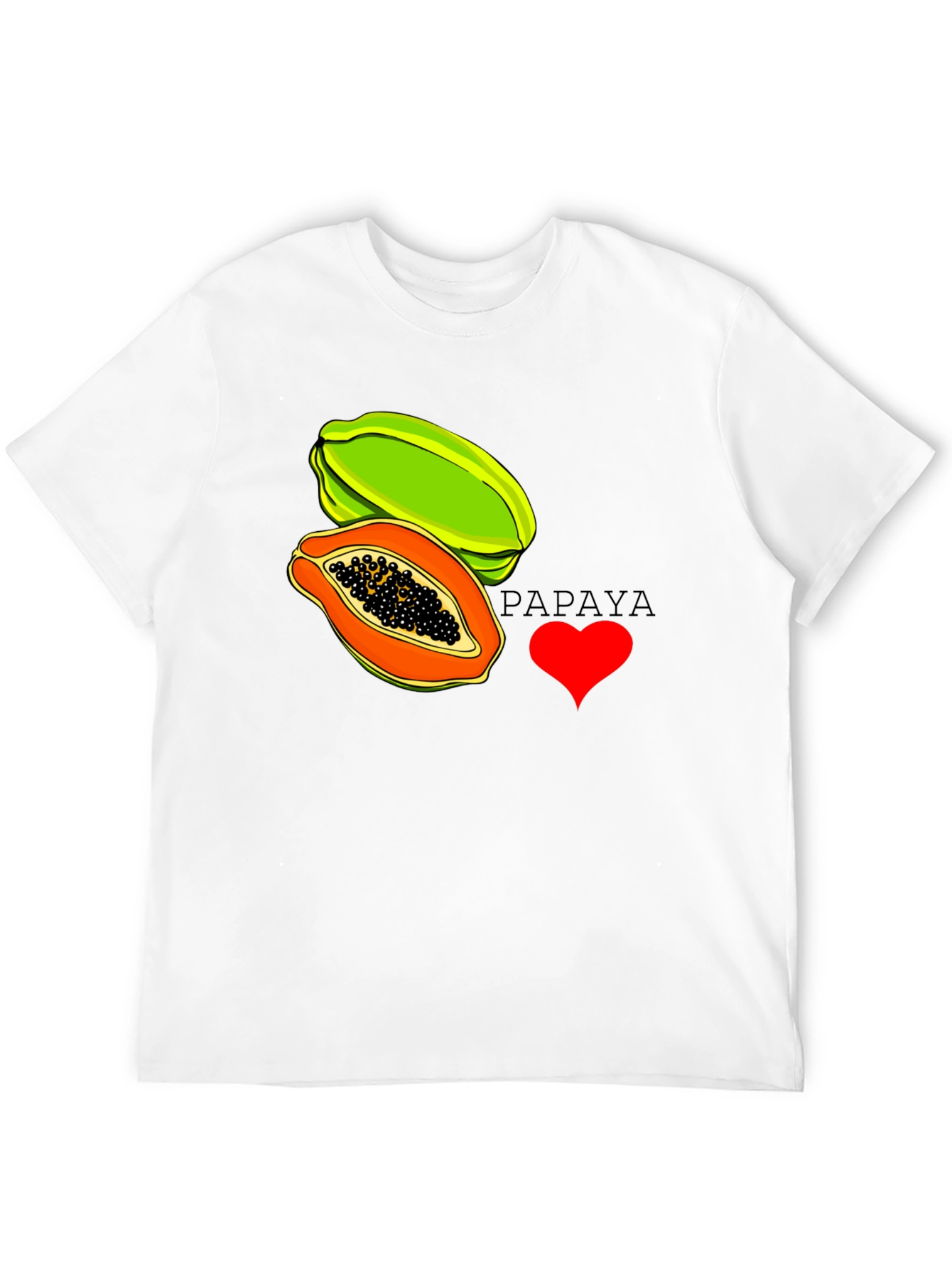 I Love Papaya Graphic T-Shirt - Fruit Lover Tee
