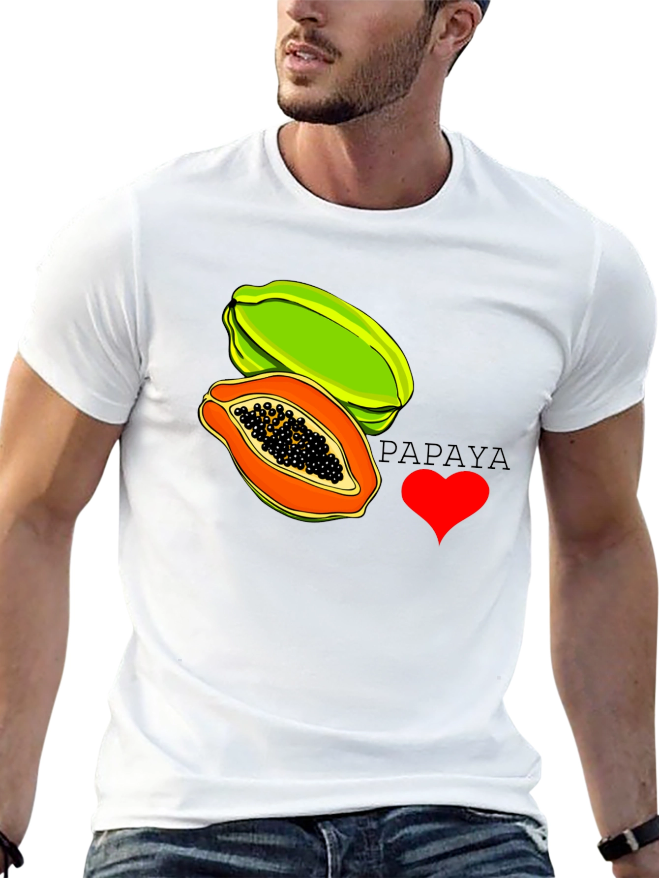 I Love Papaya Graphic T-Shirt - Fruit Lover Tee