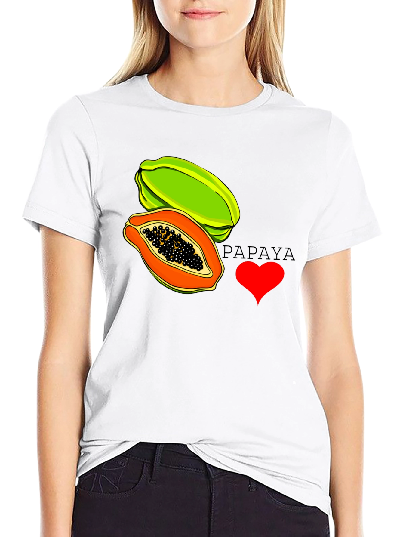 I Love Papaya Graphic T-Shirt - Fruit Lover Tee