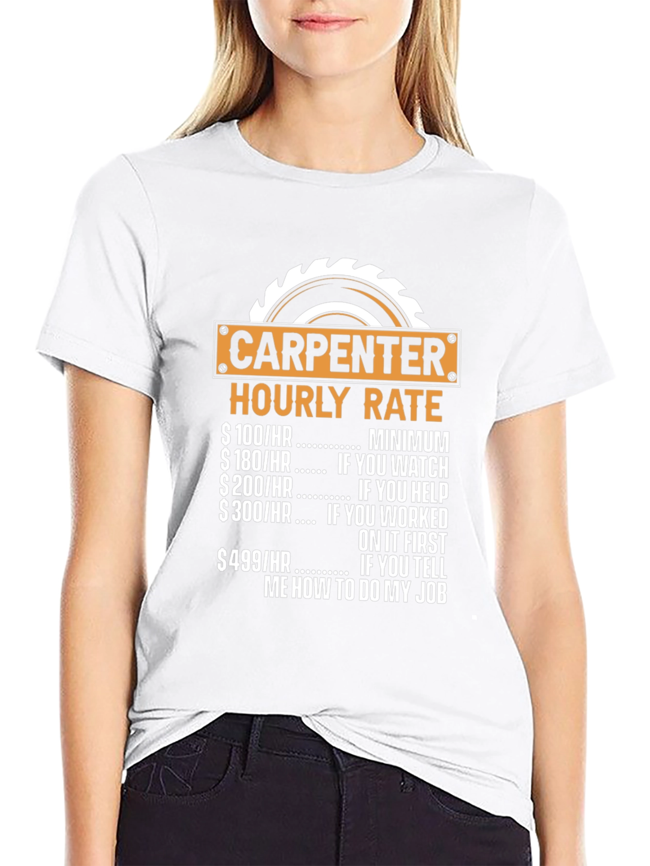 Carpenter Hourly Rate Novelty Graphic T-Shirt