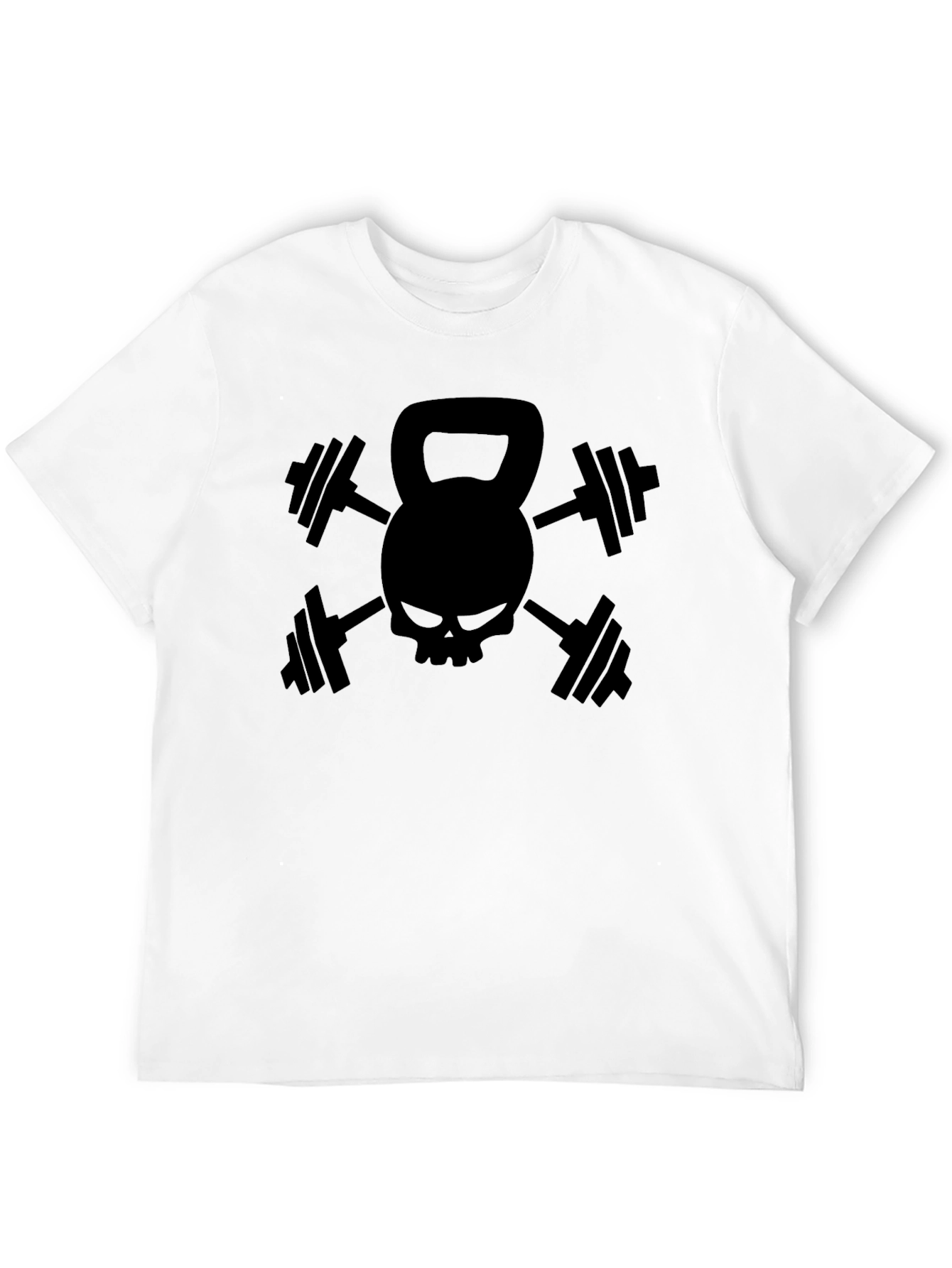 Gym Skull Kettlebell T-Shirt - Workout Fitness Tee
