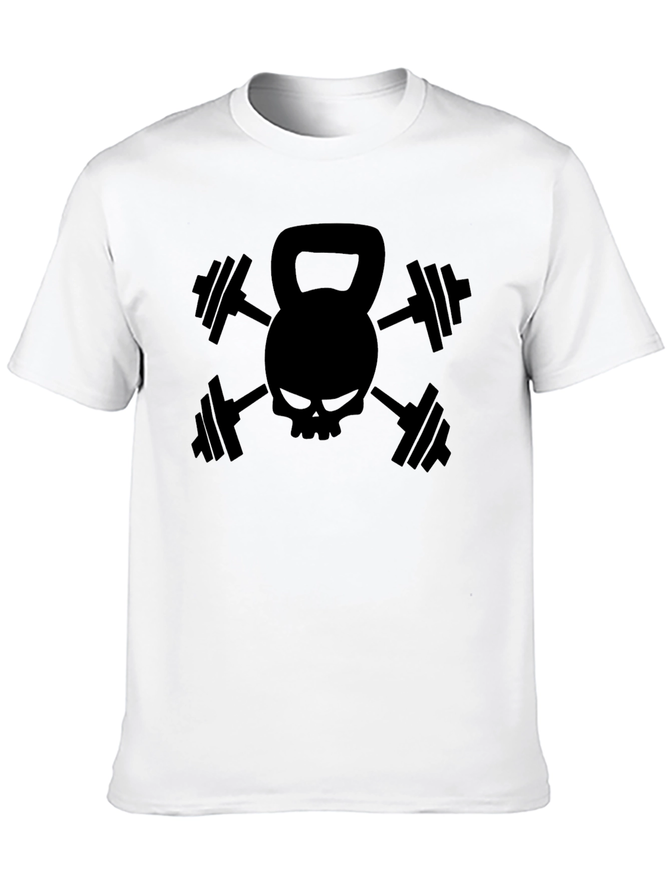 Gym Skull Kettlebell T-Shirt - Workout Fitness Tee
