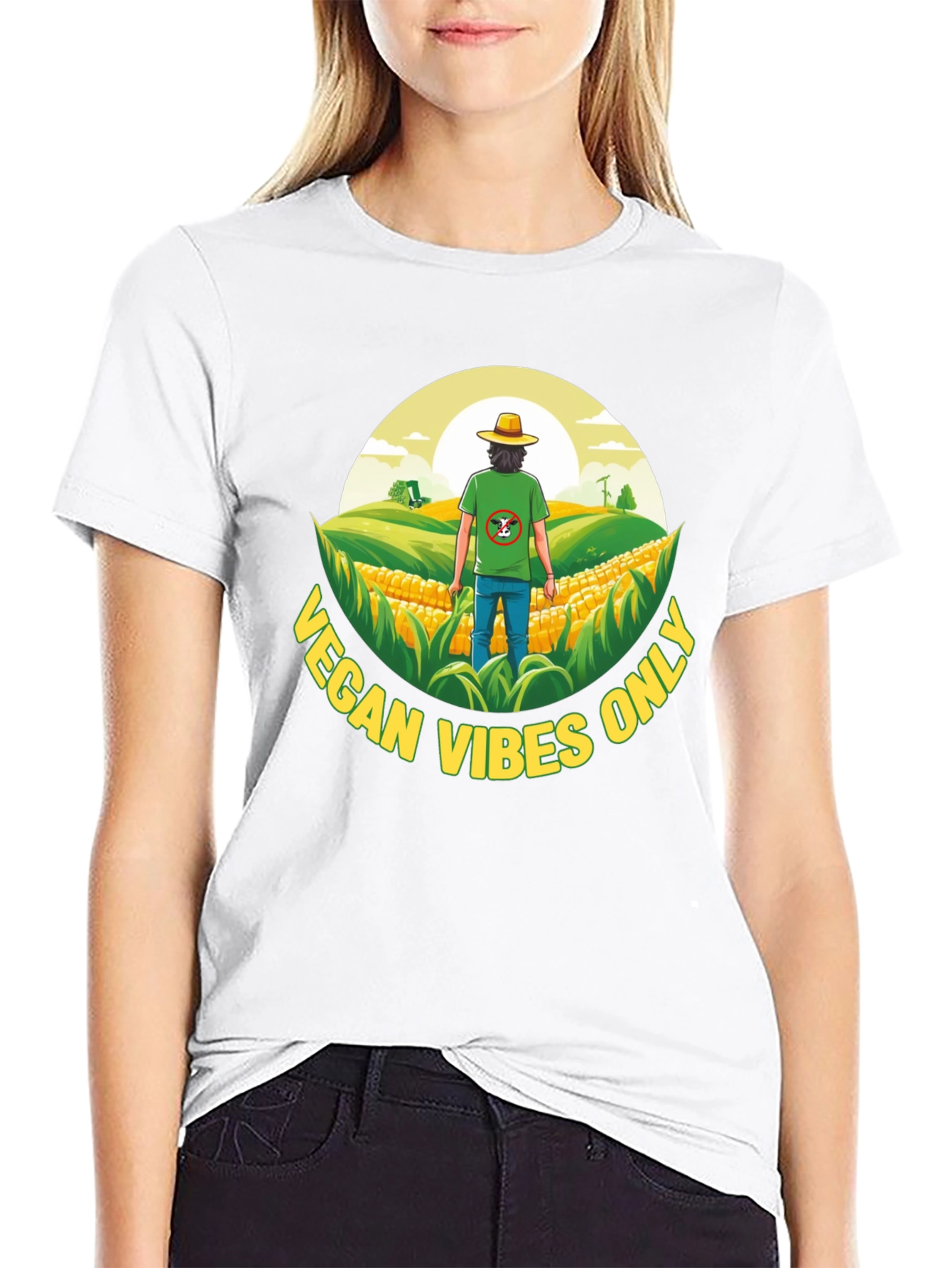 Vegan Vibes Only Graphic Tee - Black