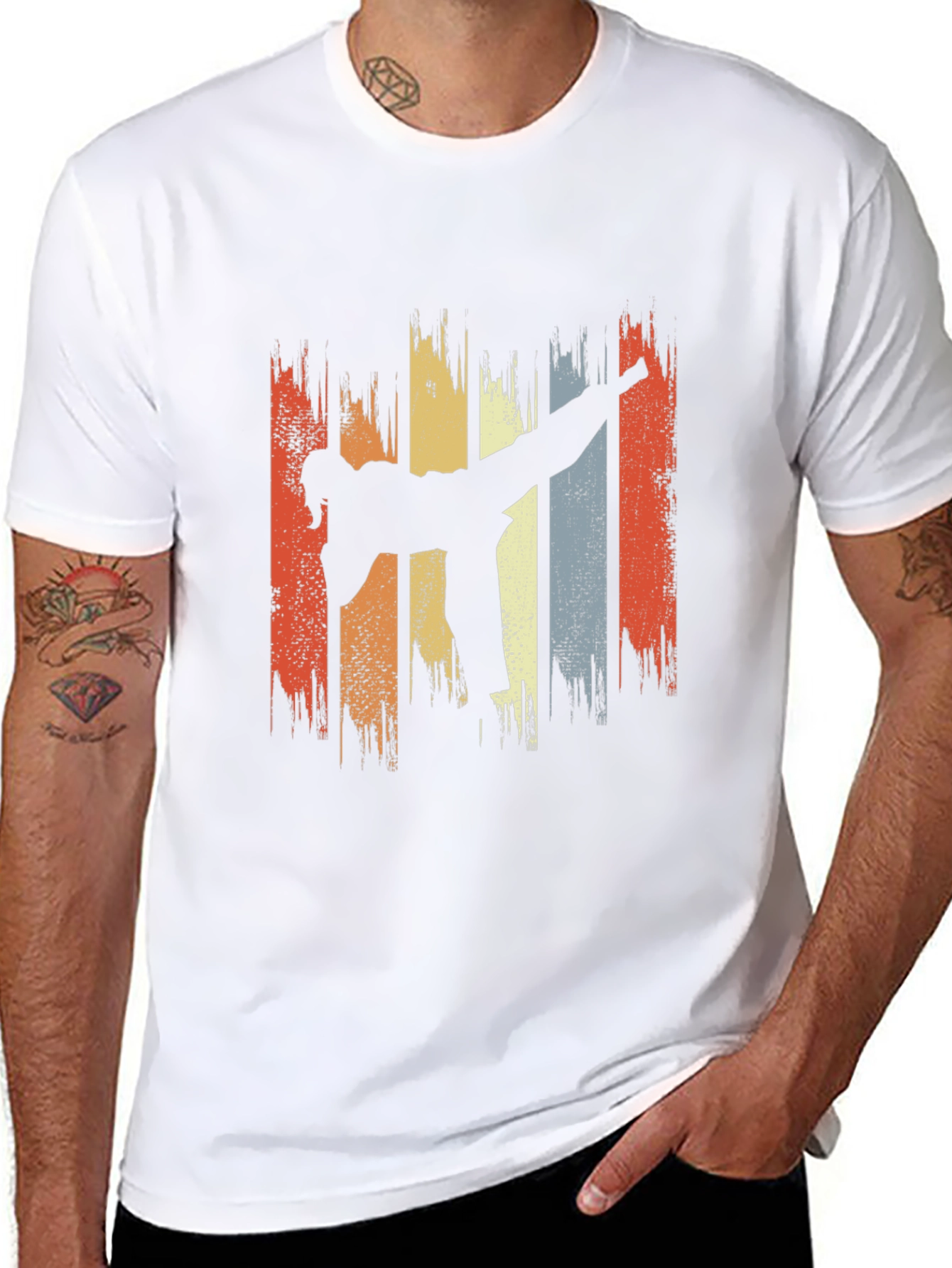 Retro Martial Arts Kick T-Shirt