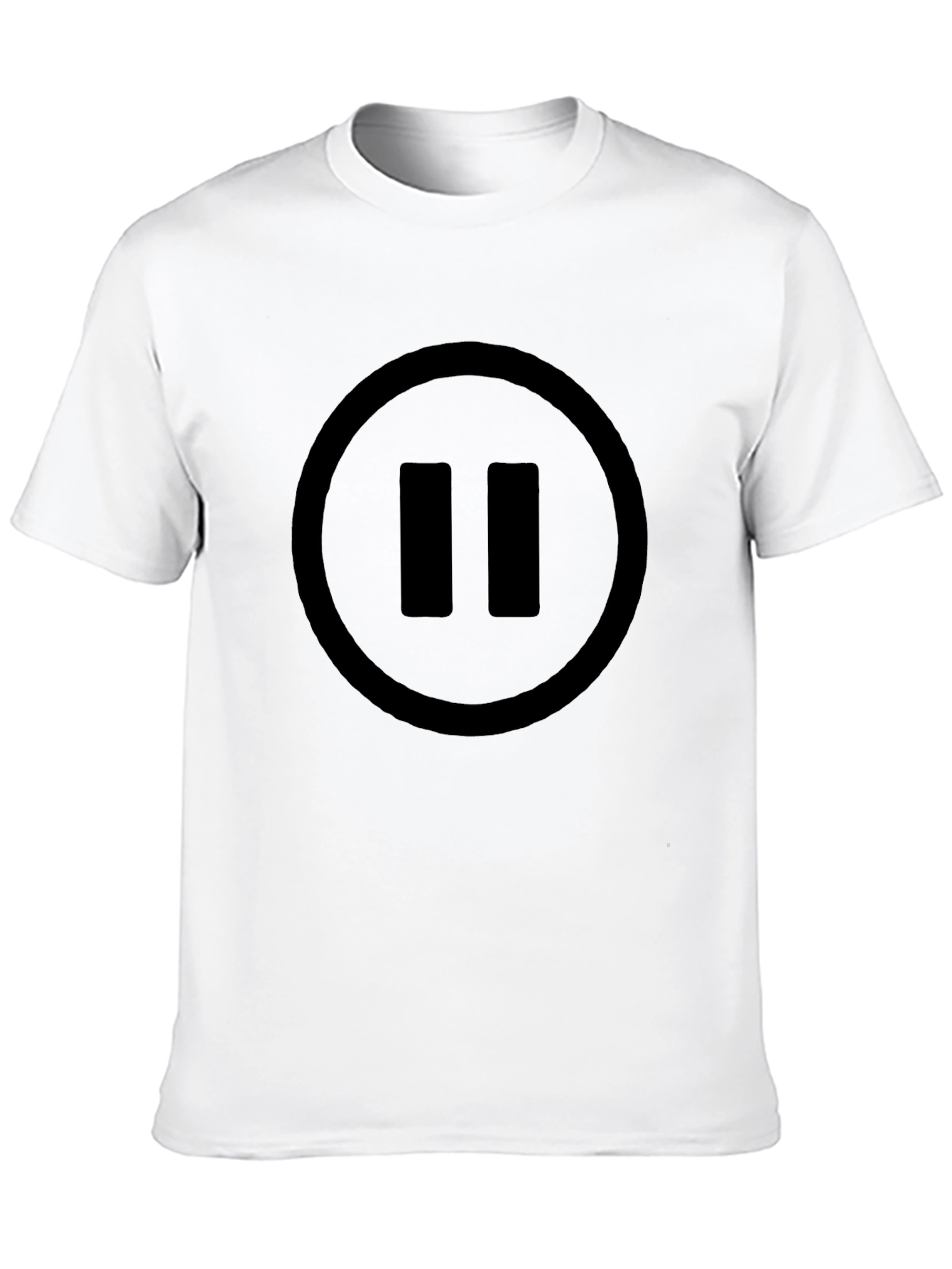 Pause Button Graphic T-Shirt - Classic Black Tee