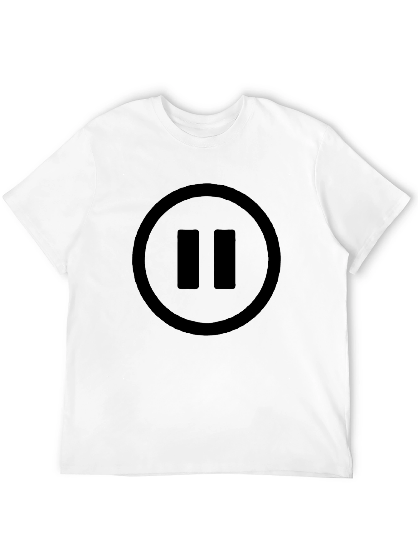Pause Button Graphic T-Shirt - Classic Black Tee