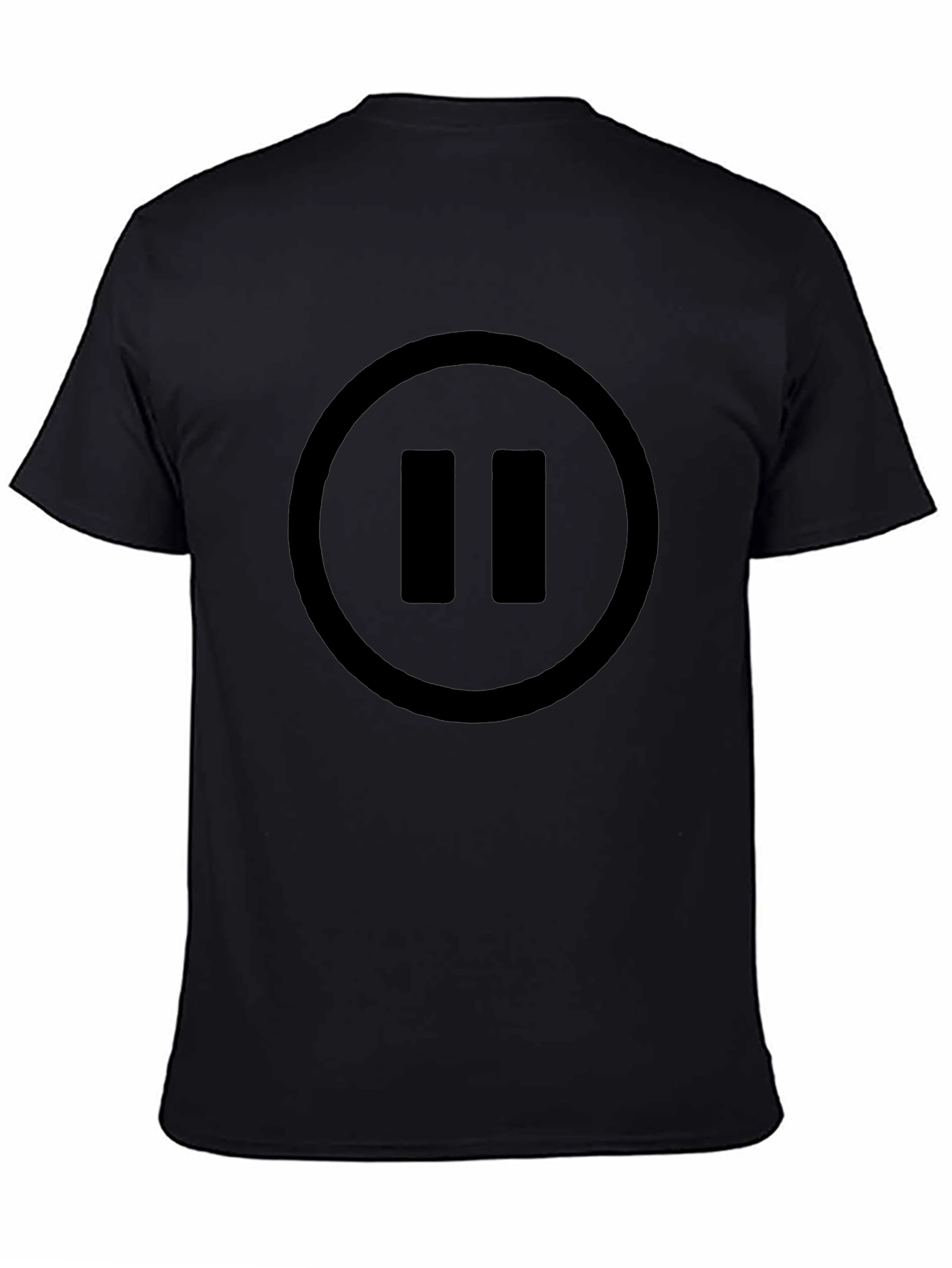 Pause Button Graphic T-Shirt - Classic Black Tee