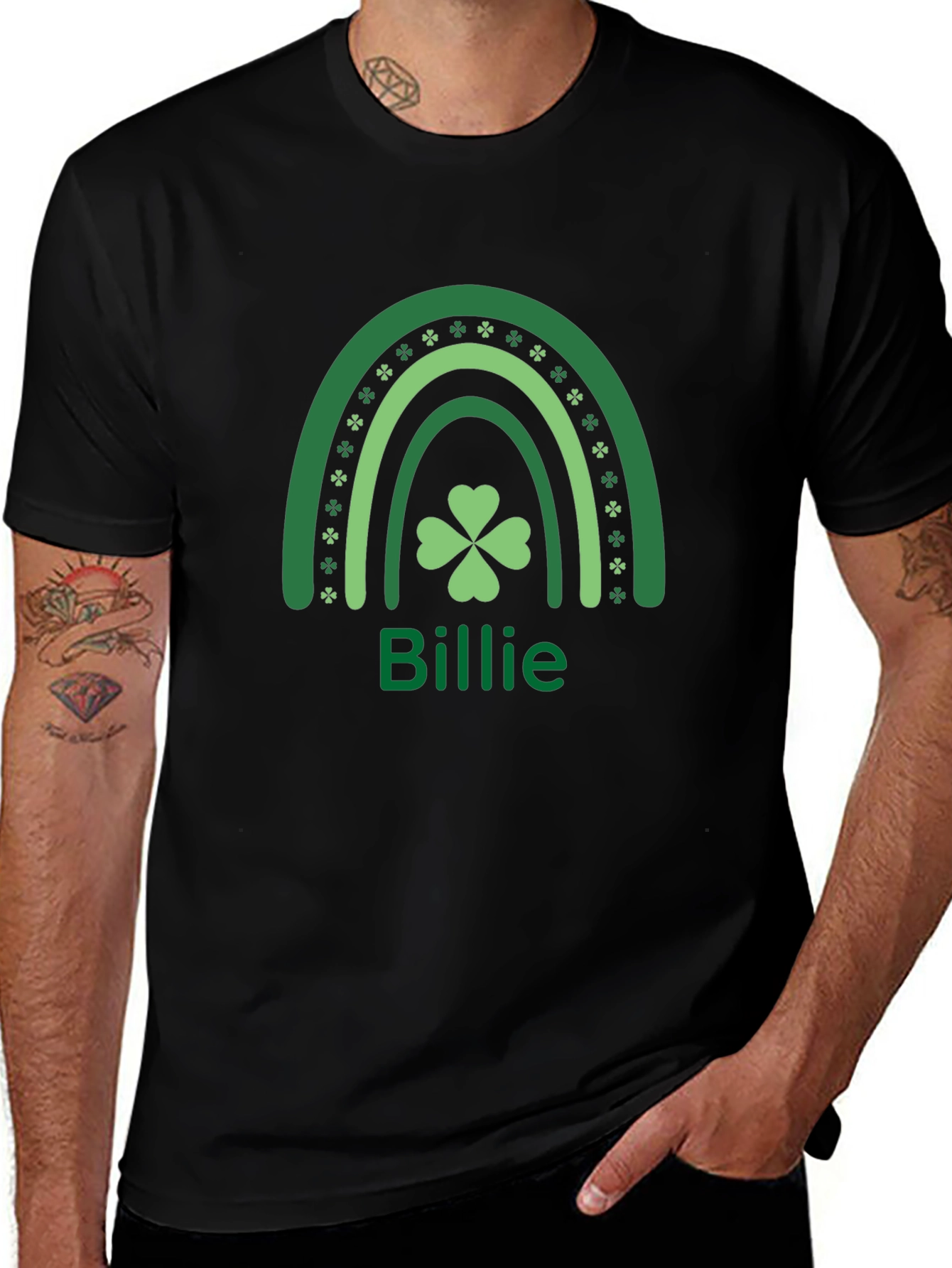 St. Patricks Day Billie Rainbow Clover T-Shirt