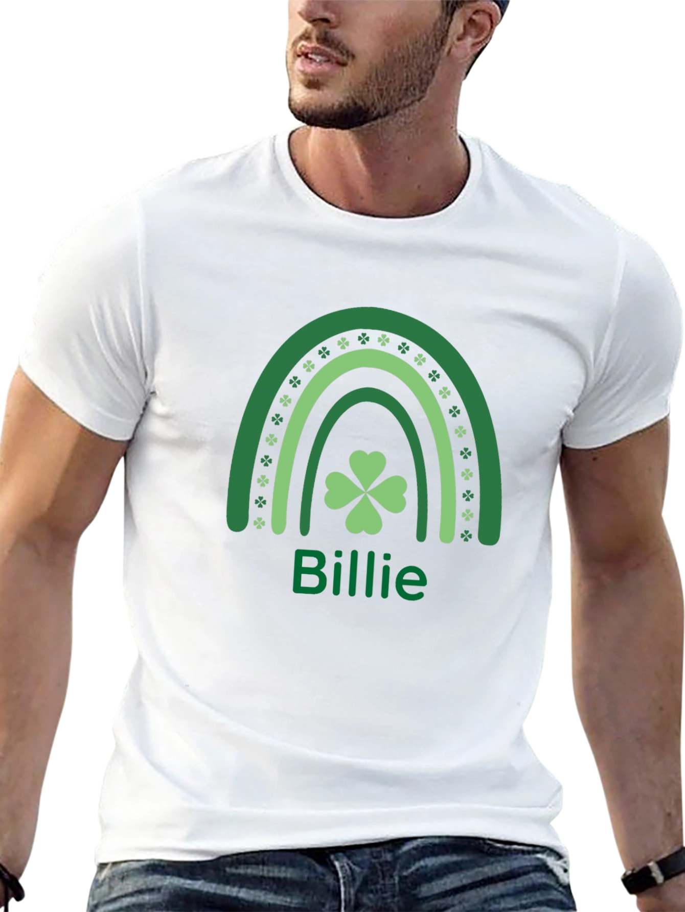 St. Patricks Day Billie Rainbow Clover T-Shirt