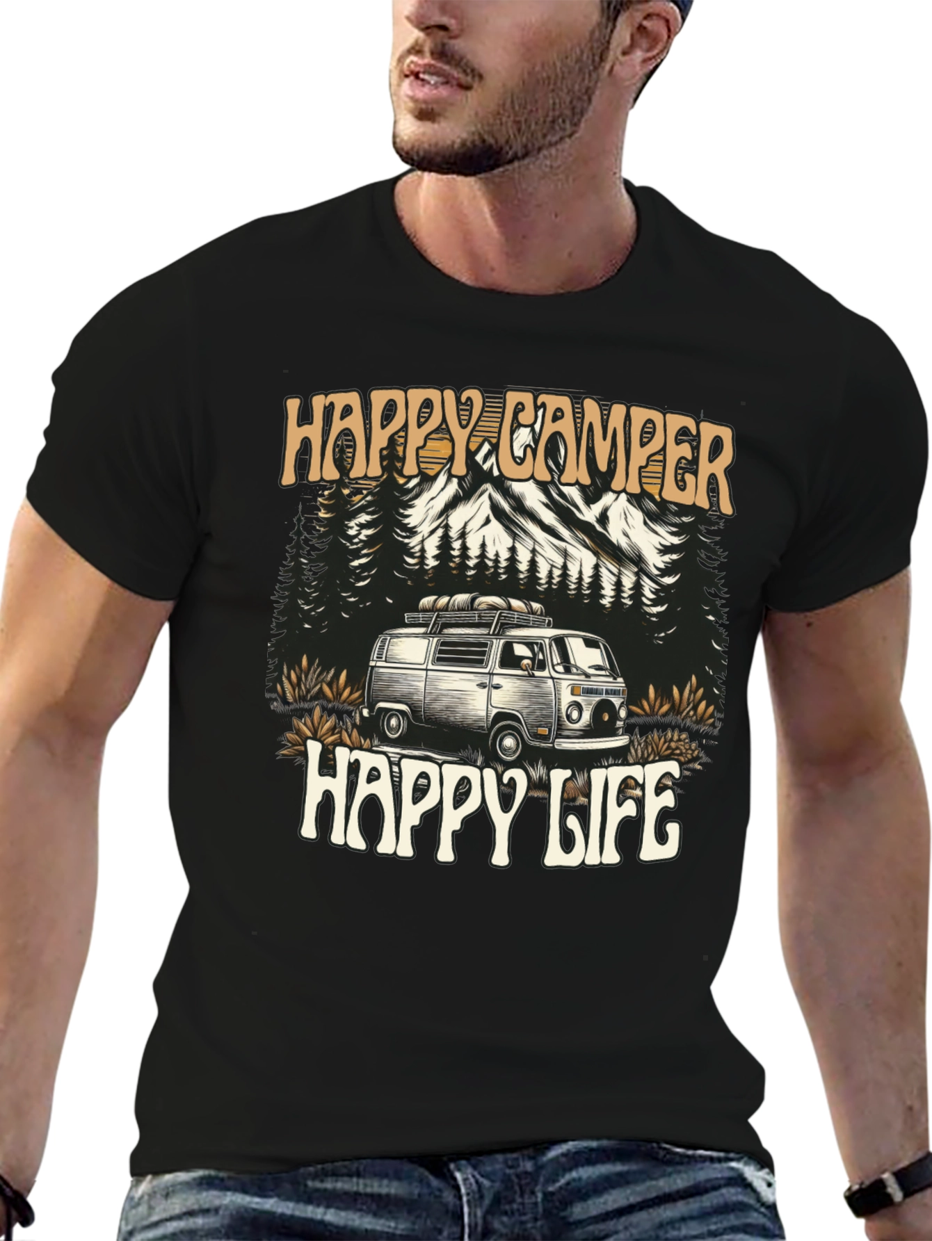 Happy Camper Graphic Tee - Adventure & Comfort