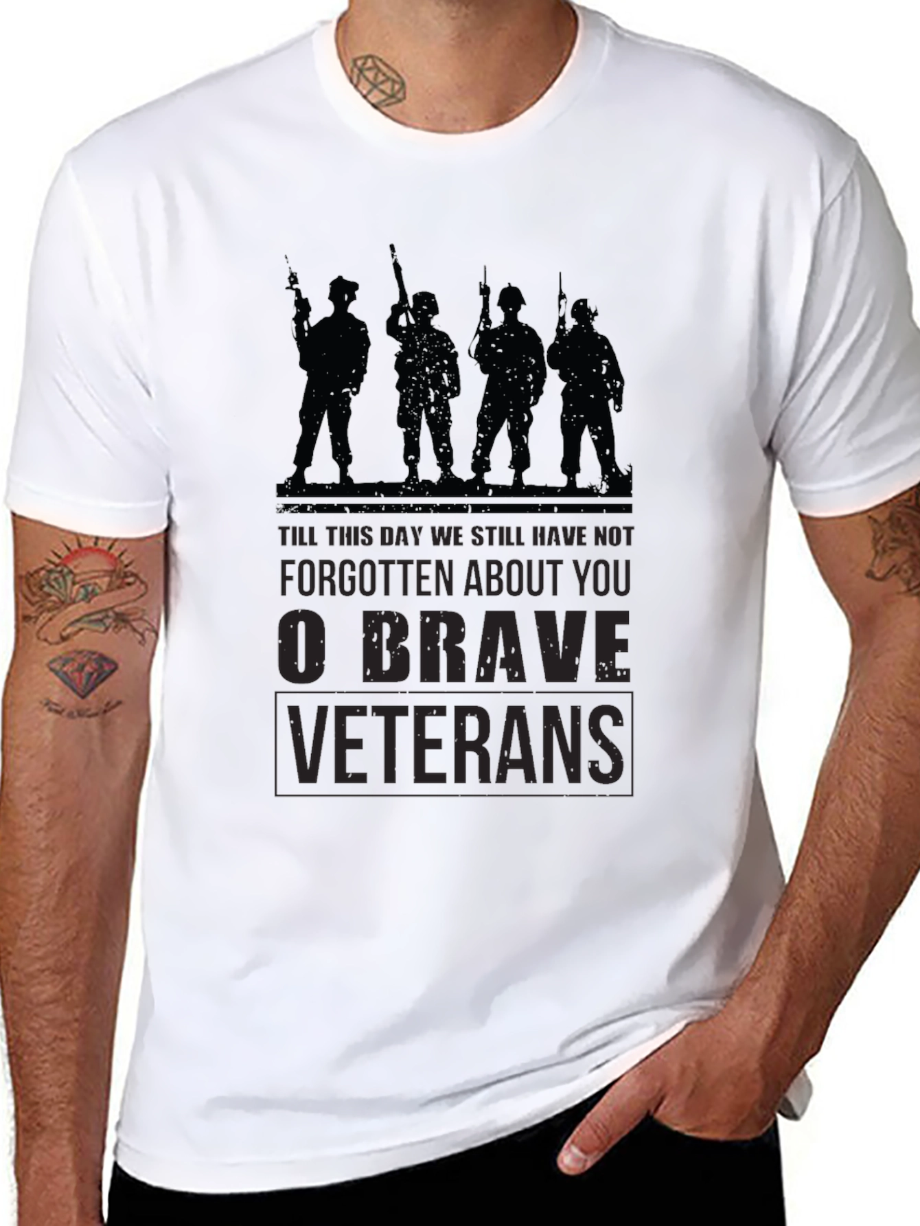 O Brave Veterans Graphic T-Shirt - Military Tribute Tee