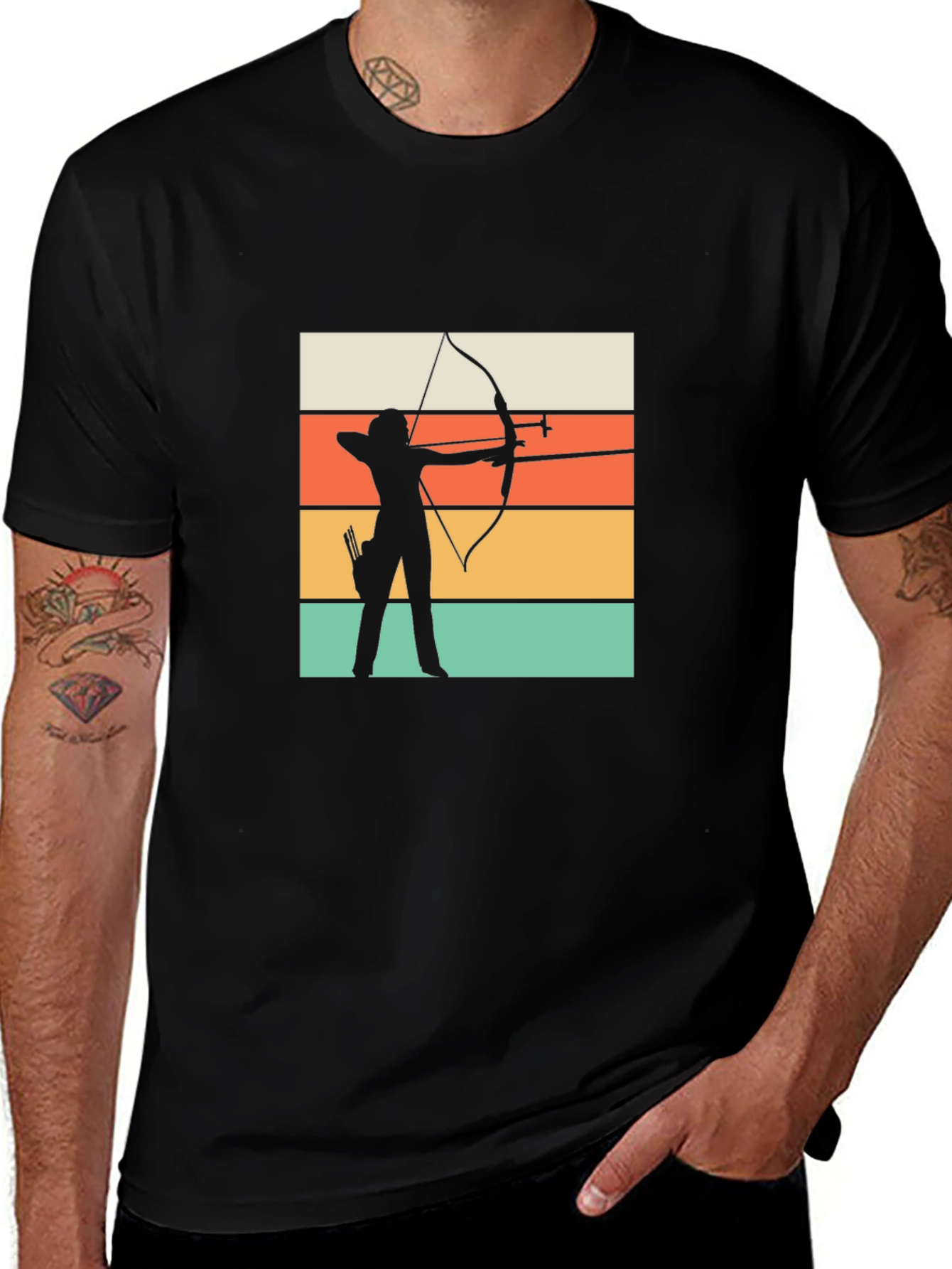 Archery Silhouette Retro T-Shirt